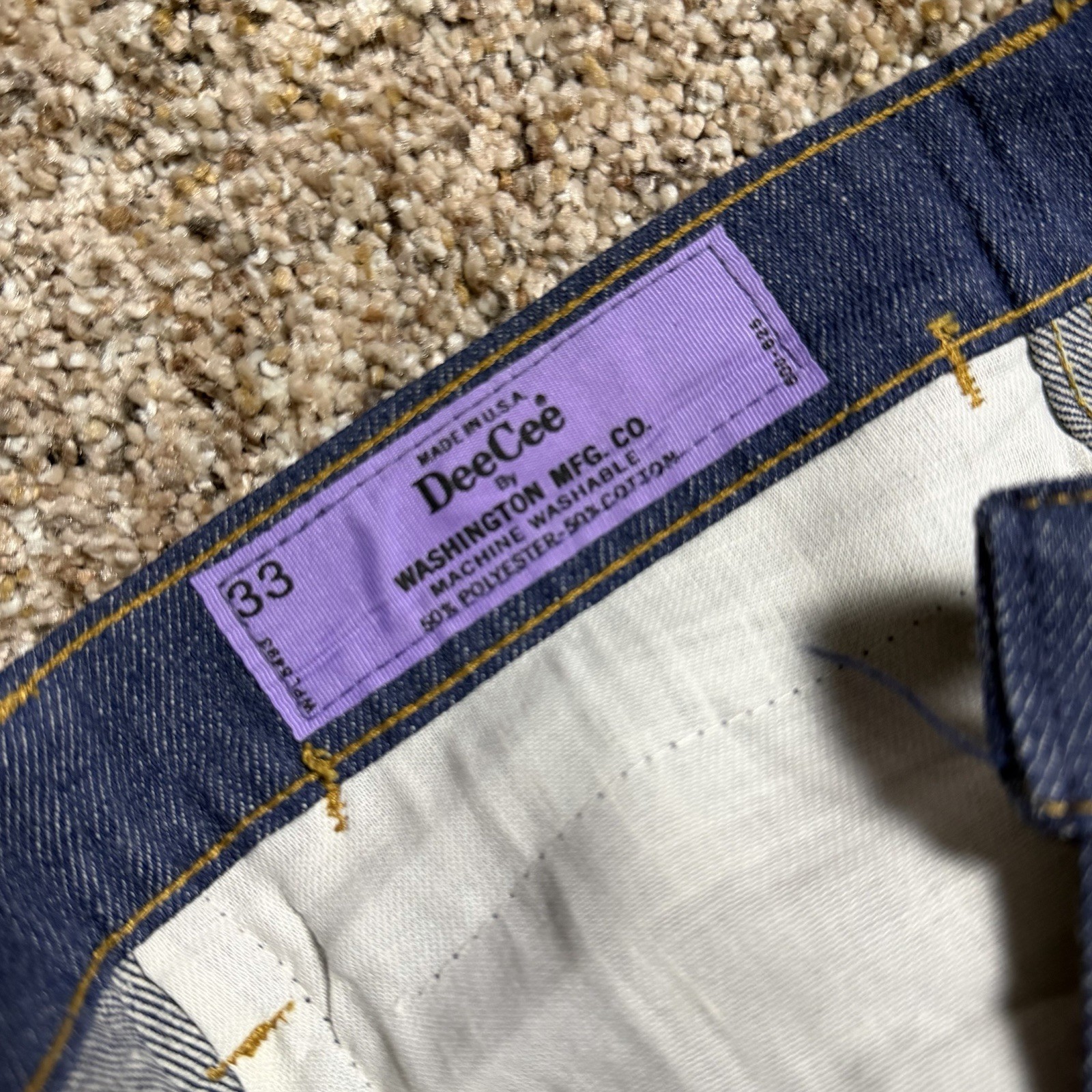 Vintage 70s DeeCee Raw Denim 32×33 Bootcut Pressed Pleated USA Western Work Wear