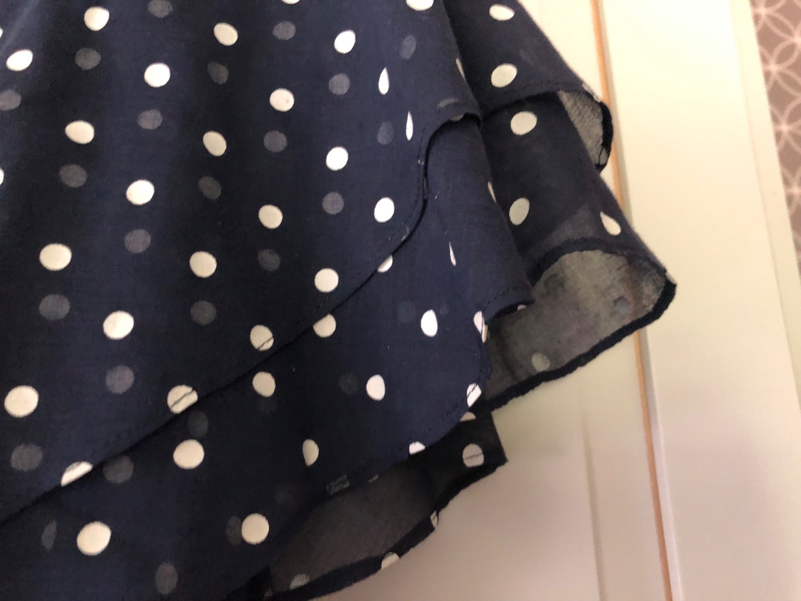Vntg Act 1 Sz 12 Flouncy Shear Lined Polka Dot Dress Spring Summer Shoulder Pads