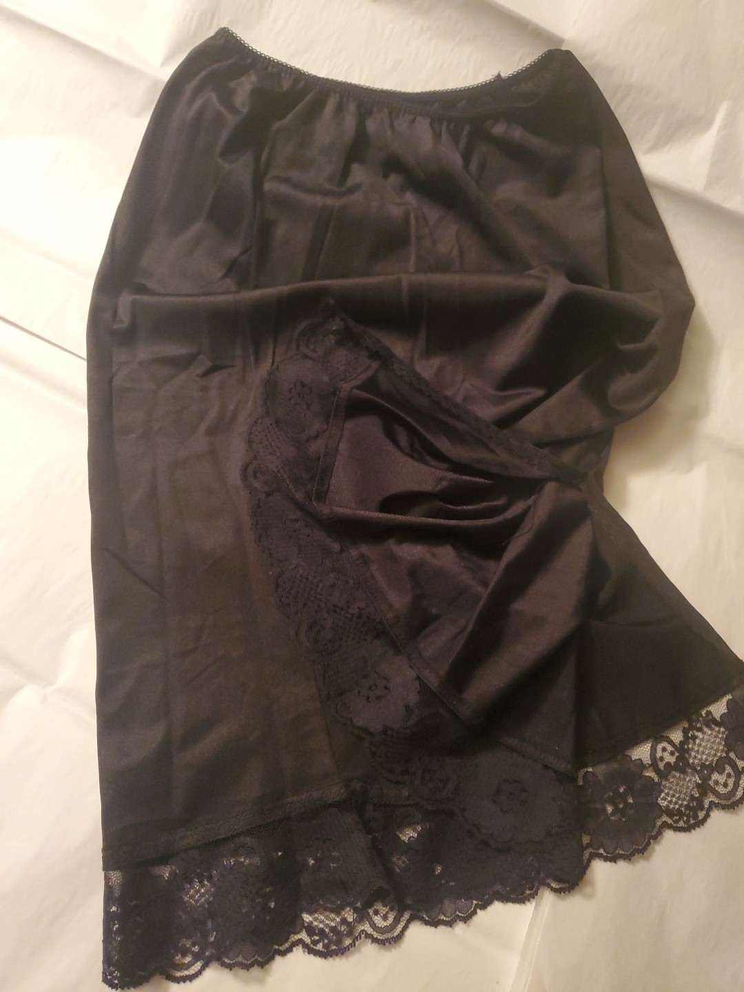 Vintage Half Slip By Private Treasures Large No Tag Small 11″ Waist Flat Slit