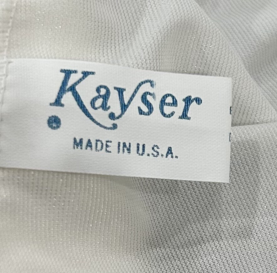 KAYSER Women’s Half Slip Medium Beige Side Slit Lace Trim Maxi 37.5″ Long Vtg