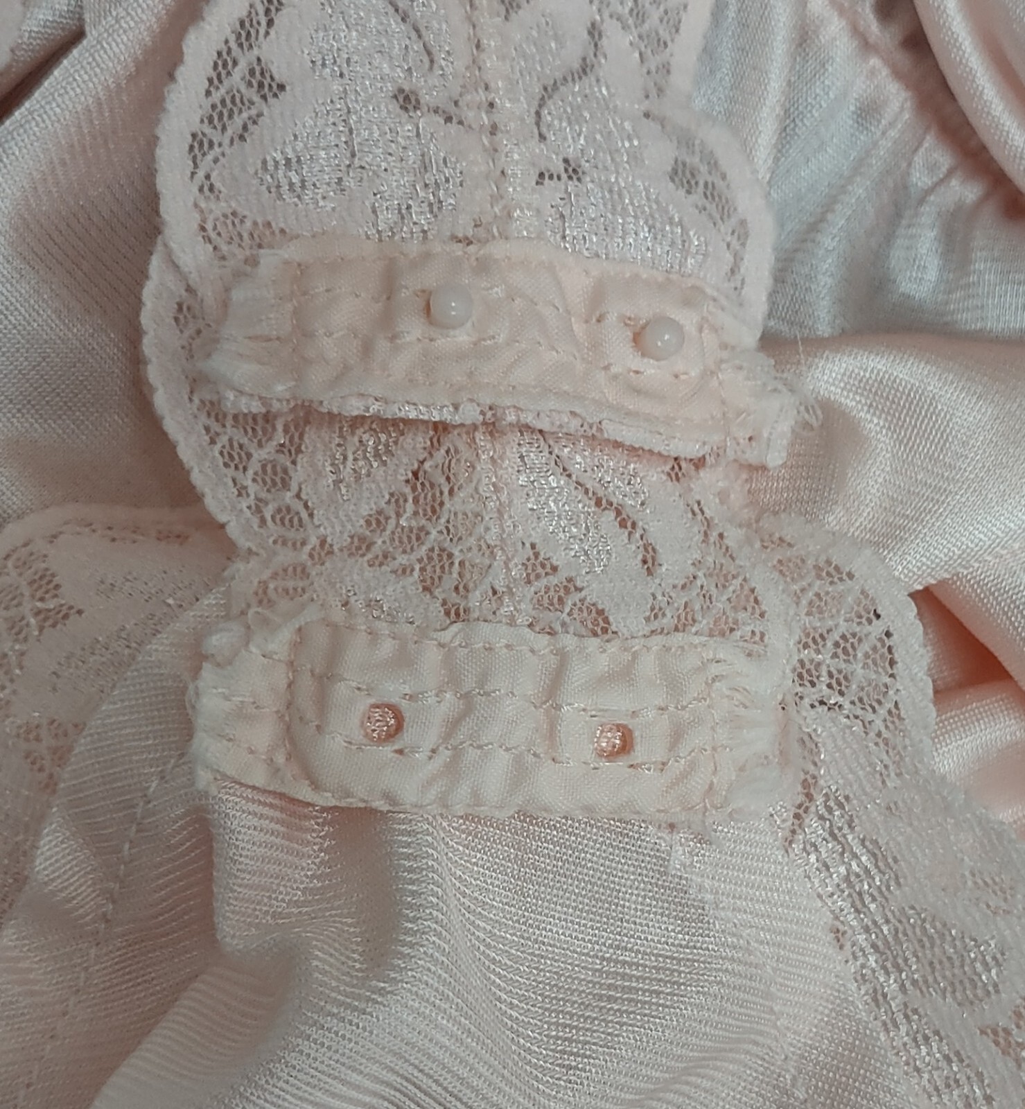 Vintage Ashley Taylor Teddy M Pink Antron Nylon Sheer Lacy Lingerie High Leg