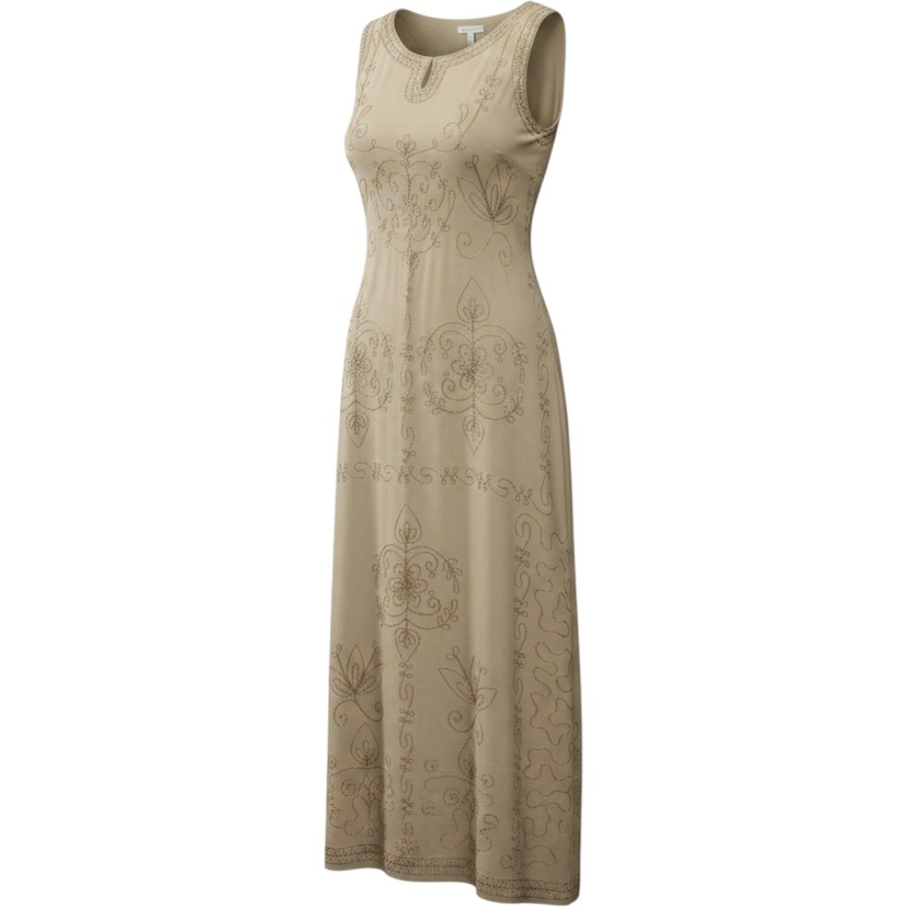 Vintage 70s Boho Cotton Gauze Embroidered Festival Maxi Dress Keyhole Lagenlook