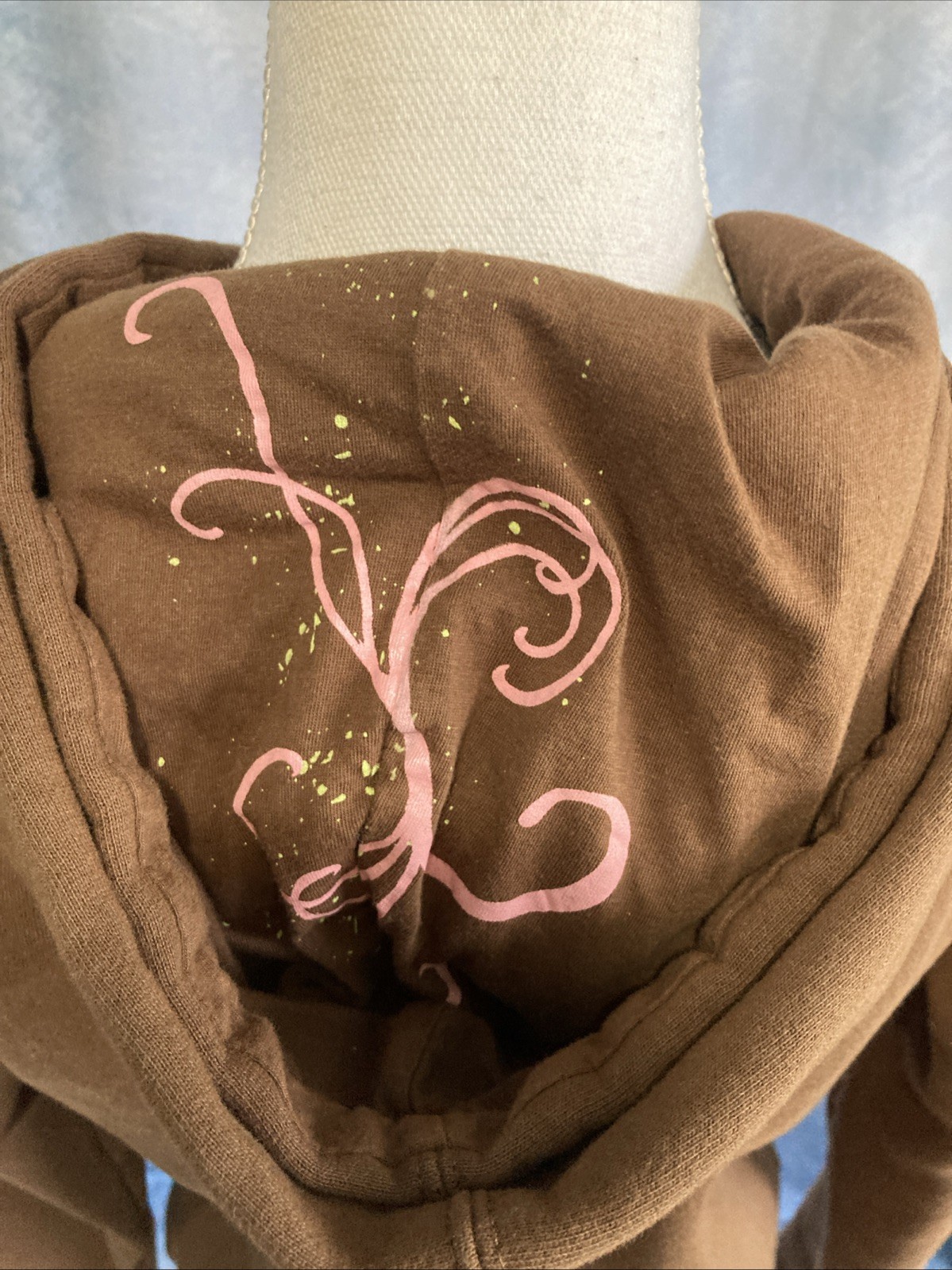 VTG Y2K Billabong XL Brown Pink Swirl Zip Hoodie Green Embroidered Graphic Surf