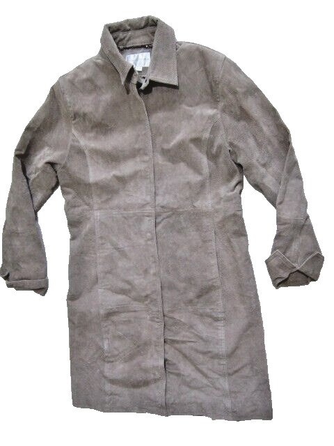 Fairweather~ Suede Leather~ Western Style ~ Midi Coat ~Tan ~ Sz M Chest= 40 in