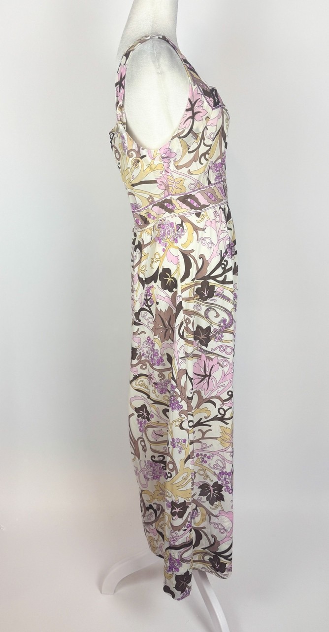 Vintage 1960s – 1970s Pucci Purple Paisley Print Maxi Slip Dress
