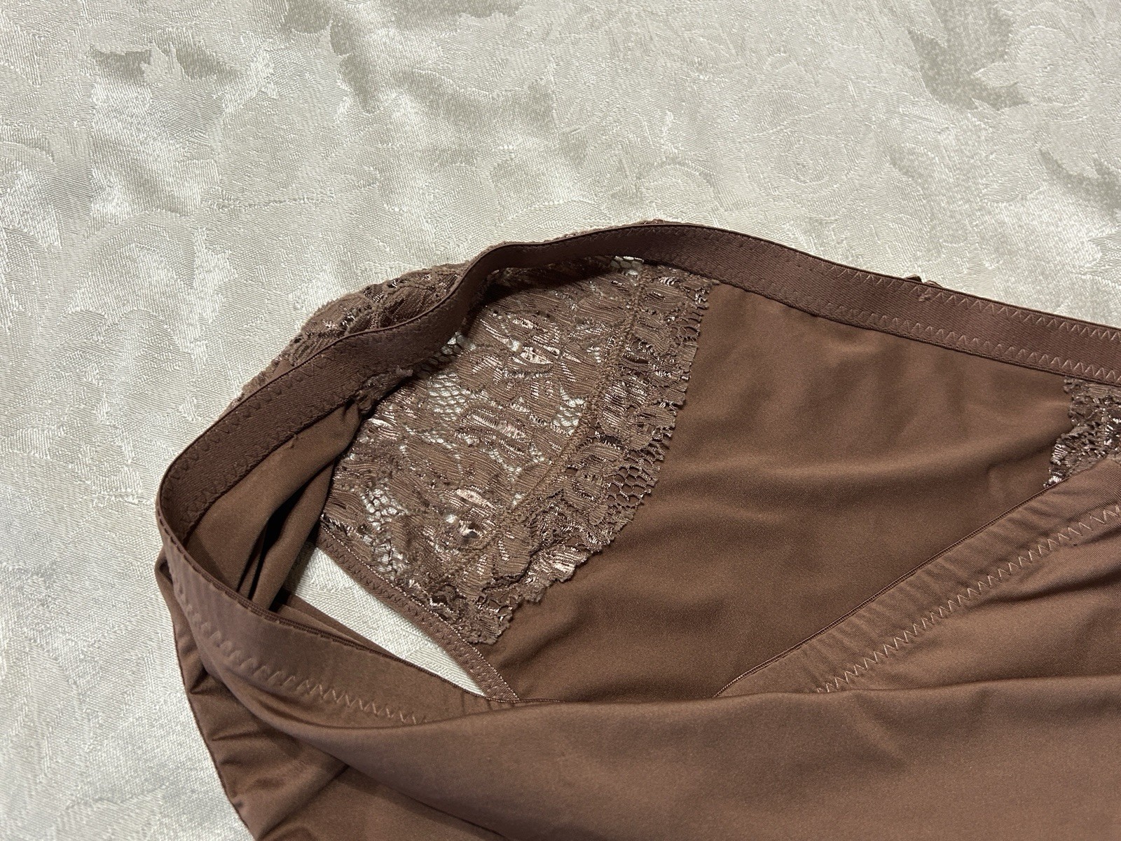 Vtg KMART Pink K Lace 10/3X Brown Brief Panties #337
