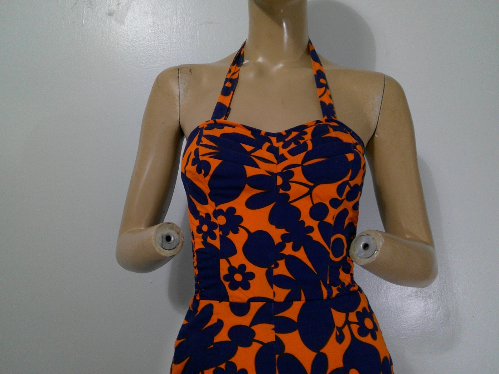 Vtg 40s THE KAHALA Hawaii PIN UP Swimsuit Bathing Suit Convertible Halter S RARE