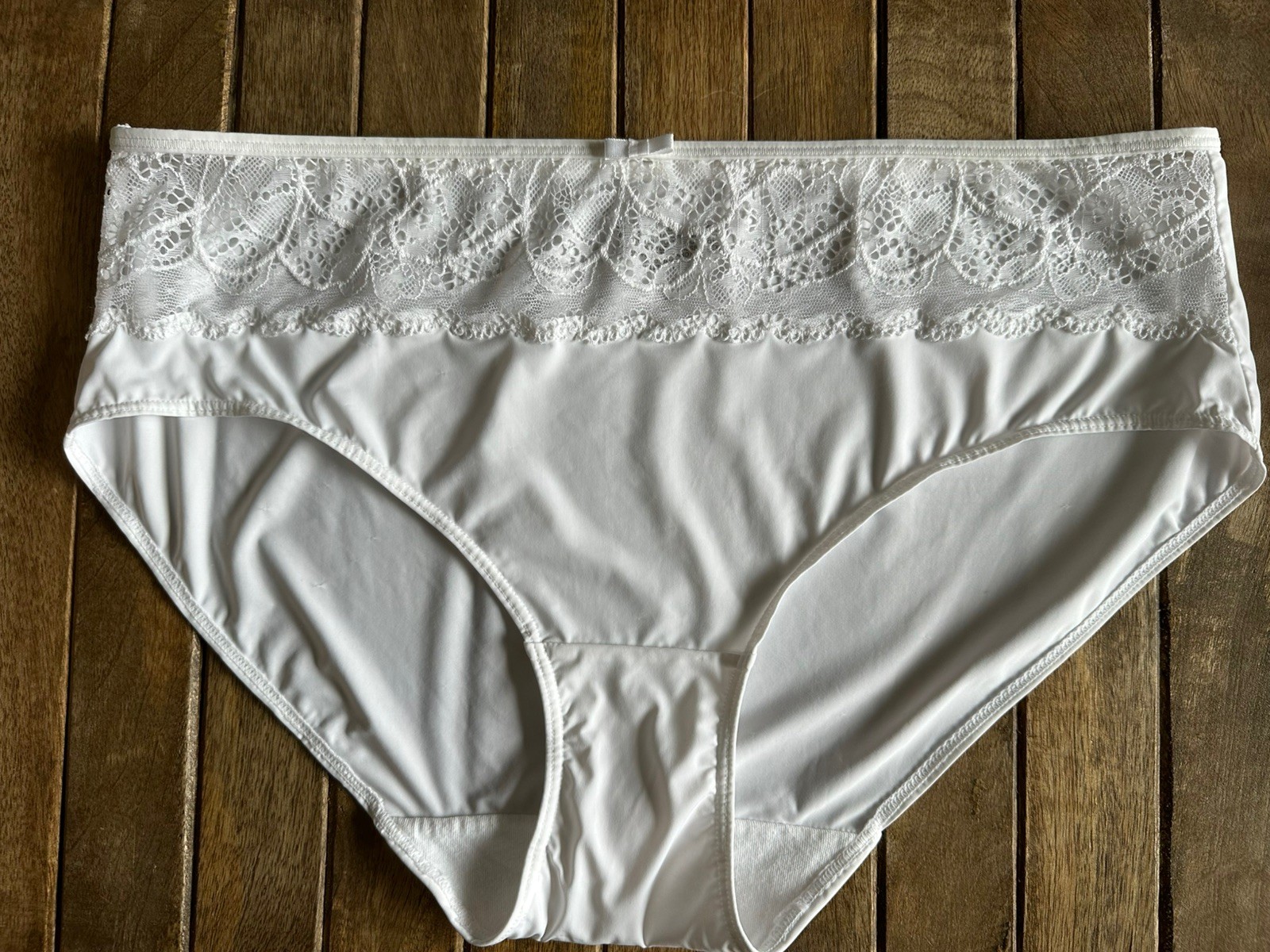 Vtg Bali L 7 White Sheer Coquette Lace Bikini Panty Panties