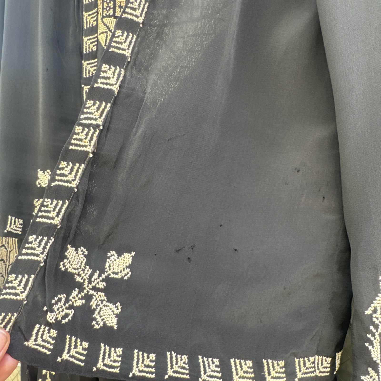 Antique 1920s Kierness Sisters Embroidered Silk Dress & Jacket Set Peasant VTG