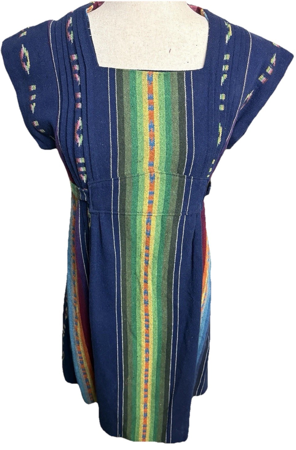 Vintage Handwoven Guatemalan Mayan Fiesta Textile Dress Small Folk Boho Artisan