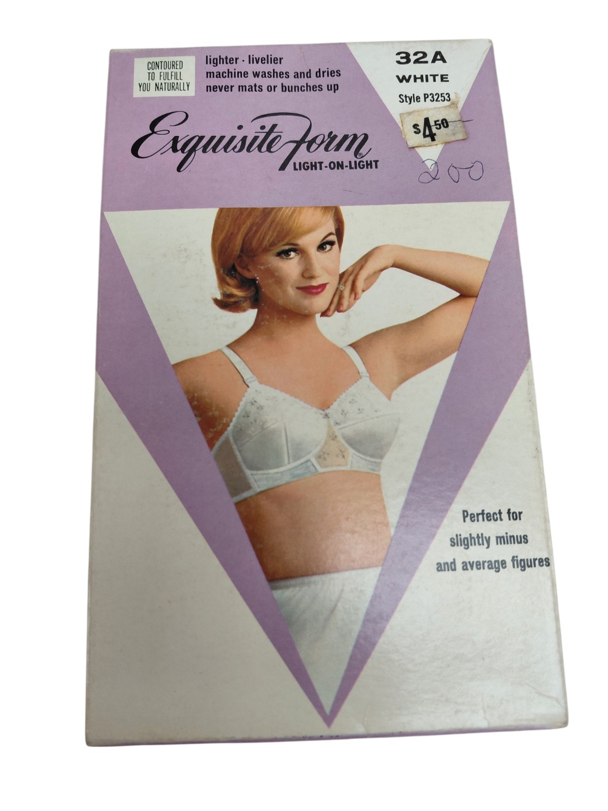 Vintage Exquisite Form White Bra Size 32A