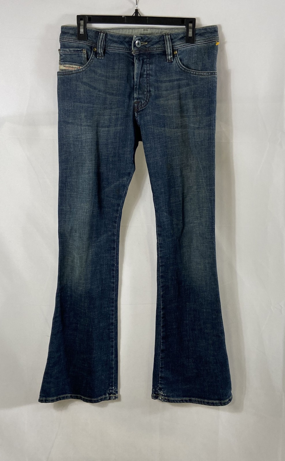Vintage Y2K Diesel Women’s Zaf Washed Blue Bootcut Jeans Made in Italy Sz 28