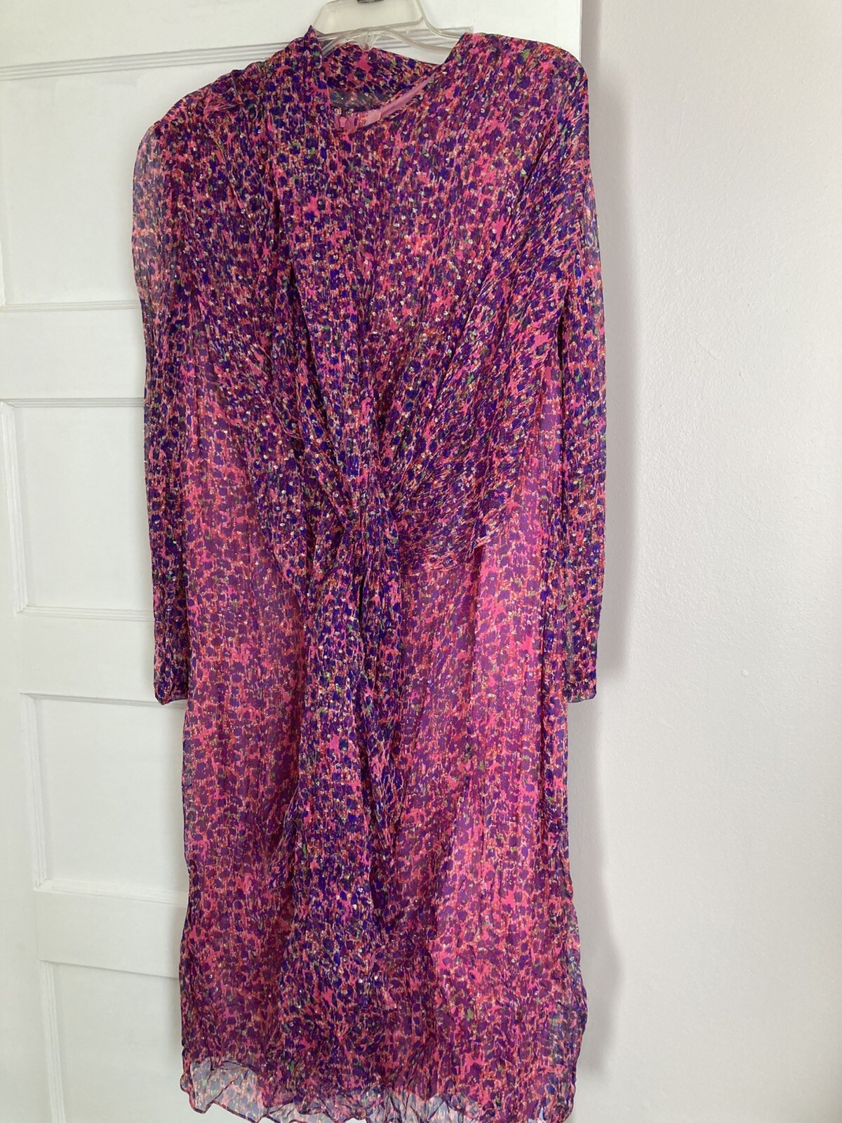 Sara Fredrick’s 1960s Vintage Pink Glitter Versatile Silk Wraparound Scarf Dress