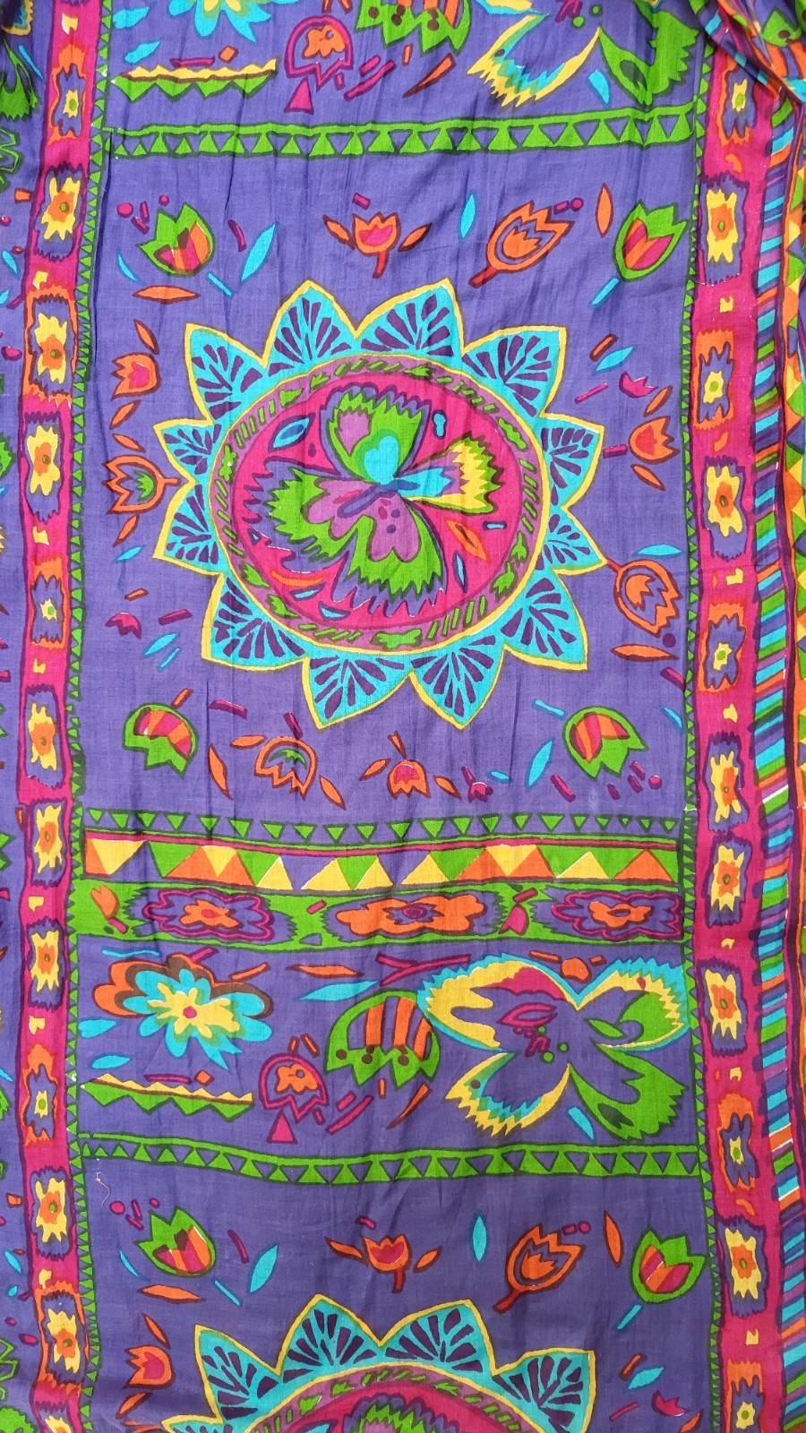 NWT Vintage BLUE CABANA Colorful Cotton Skirt Purple Blue Pink Floral – Size M/L