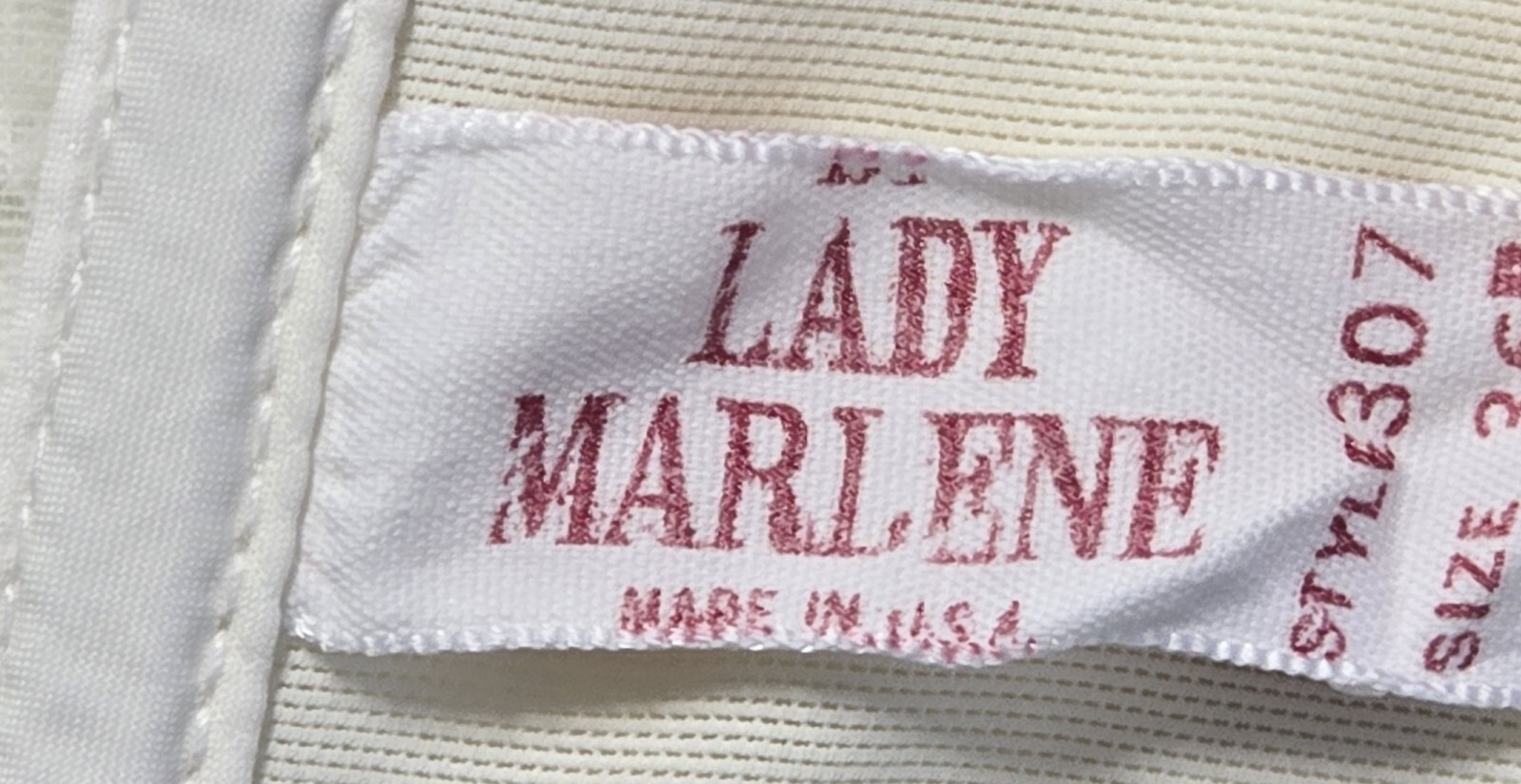 RARITÄT: MARLENE Long BH, Gr. 36 / 80 Cup B, creme * VINTAGE * Made in USA