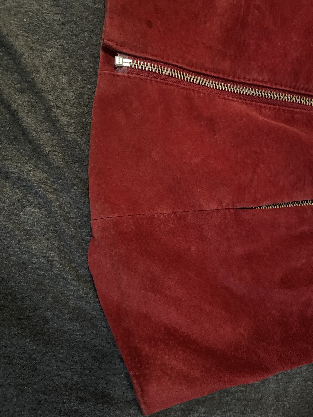 VTG Alfani Red Suede Leather Jacket Women In XL Pls. Read & See Photos