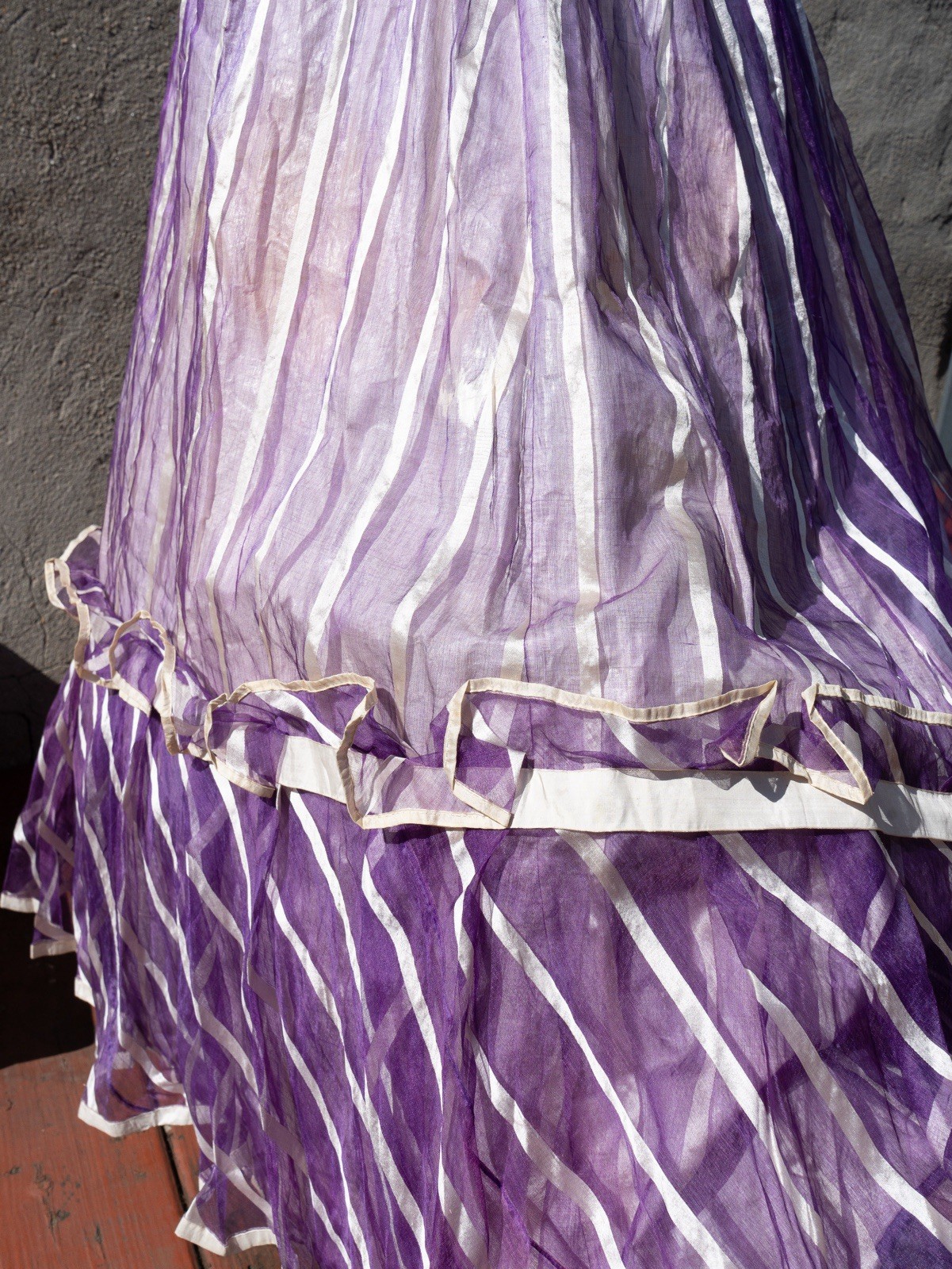 Antique 1868 Sheer 3 Piece Summer Promenade Dress