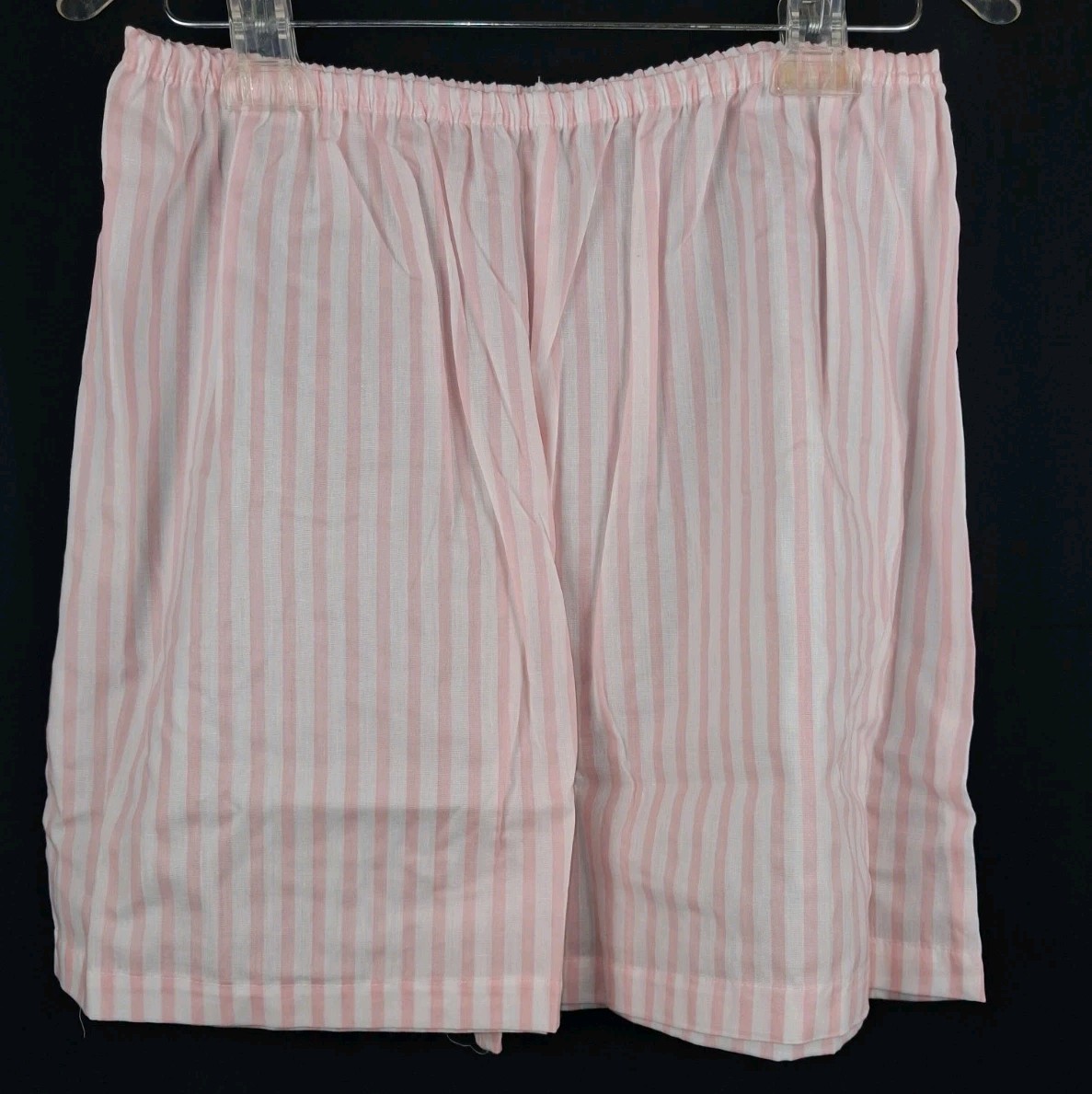 VTG Carole Pink & White Striped Short Sleeve Top And Shorts Pajama Set Size L