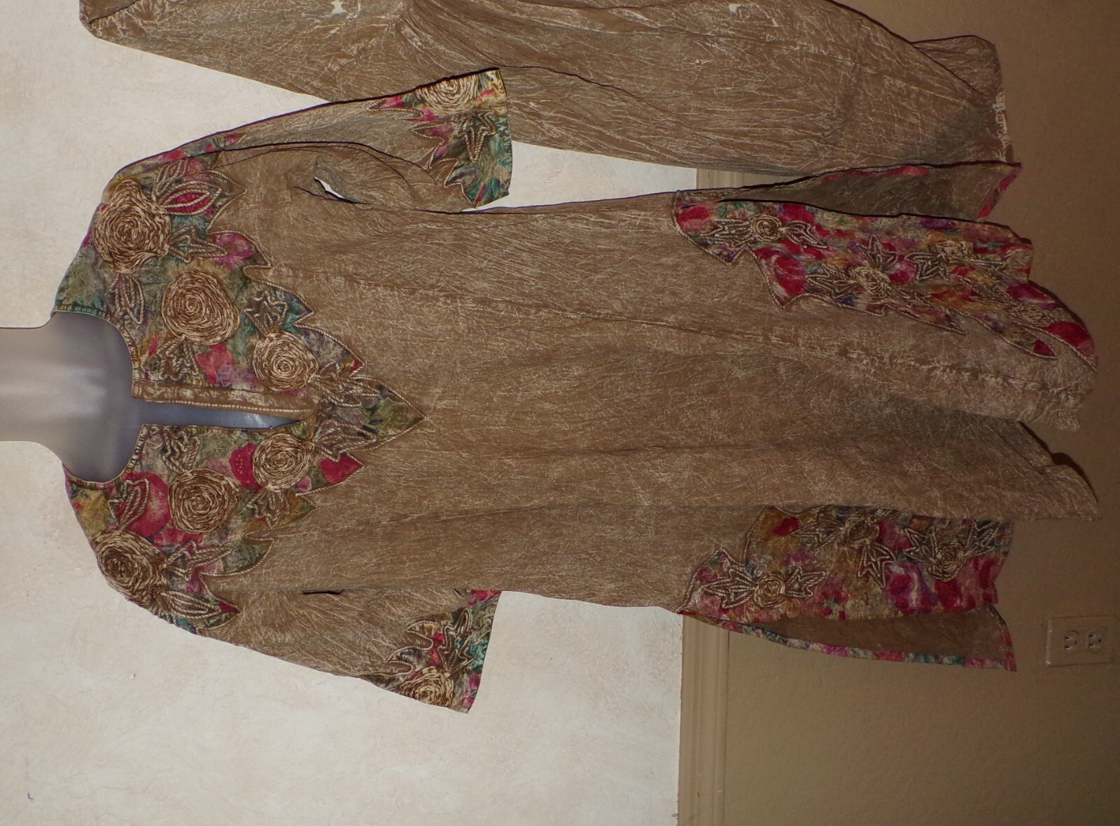 Vintage Embellished Tunic & Harem Shalwar Pants Stone washed Boho Hippy OS