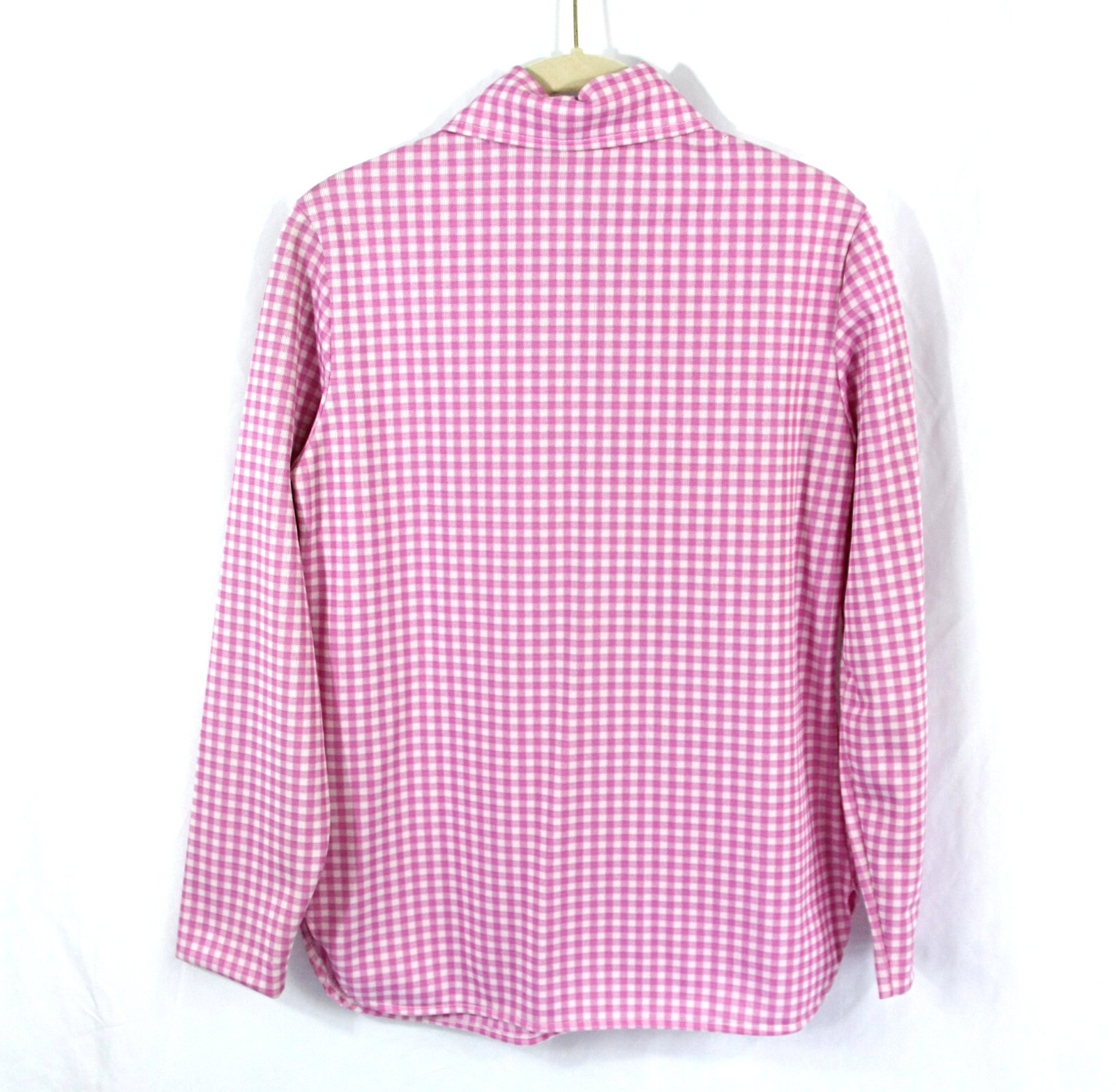 Vintage Queens Way to Fashion Country Plaid Gingham Button Down Shirt 1970s M