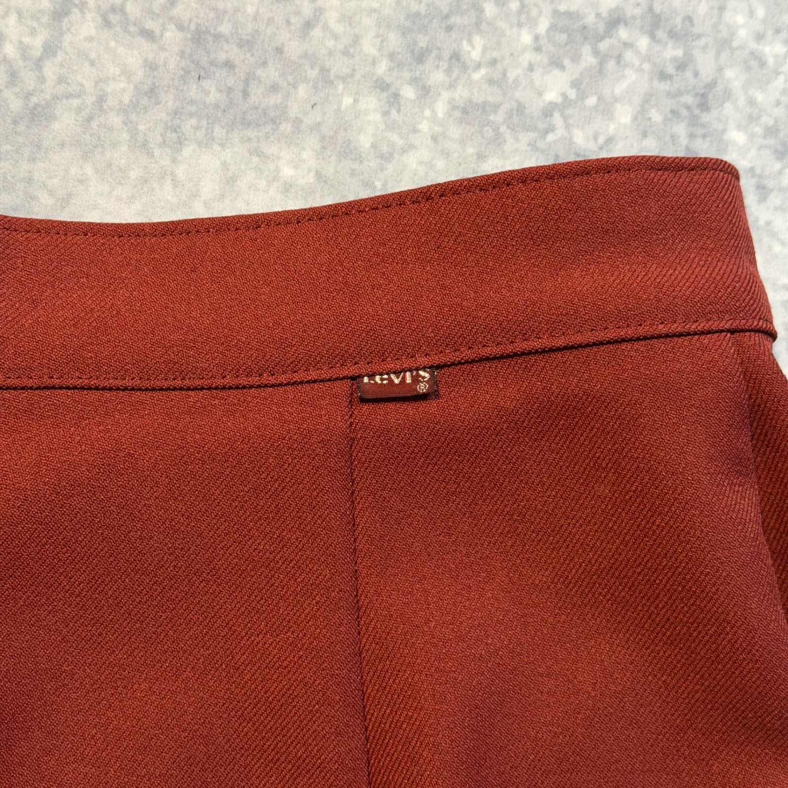 Vintage 70s Levis Sta-Prest Red High Waist Wide Leg Trouser Scovill Zipper 28×32