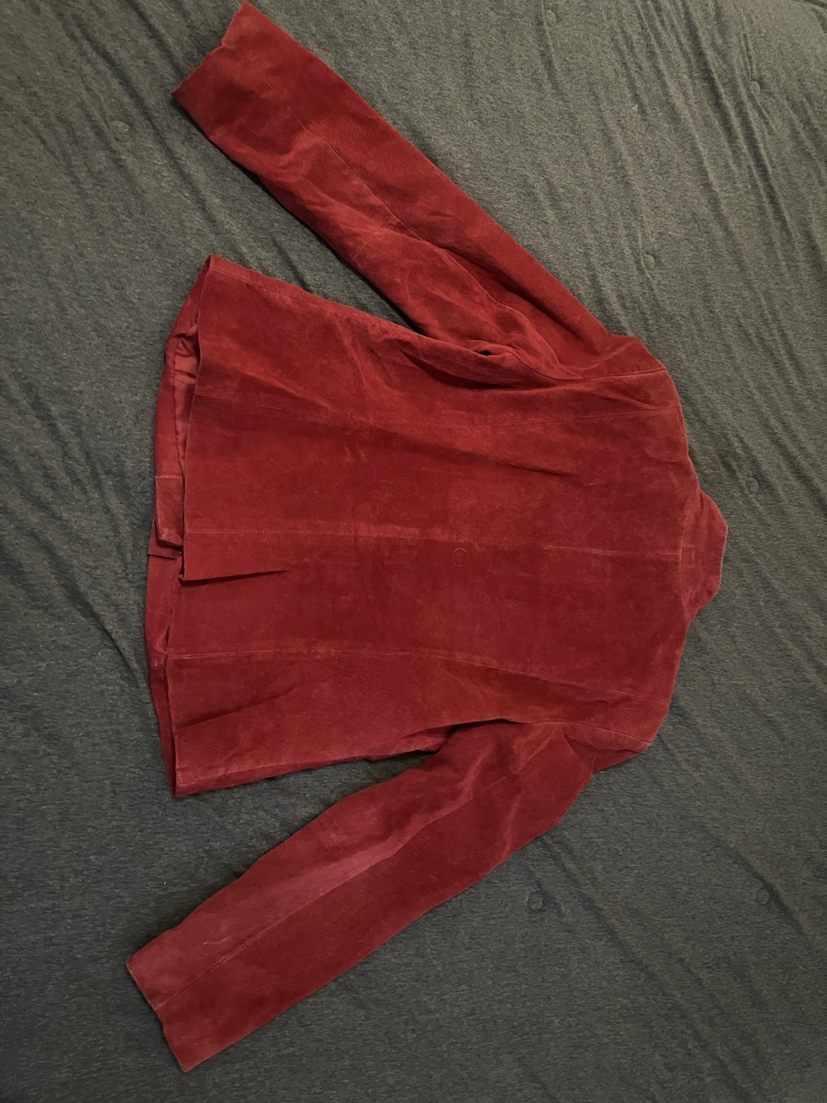 VTG Alfani Red Suede Leather Jacket Women In XL Pls. Read & See Photos