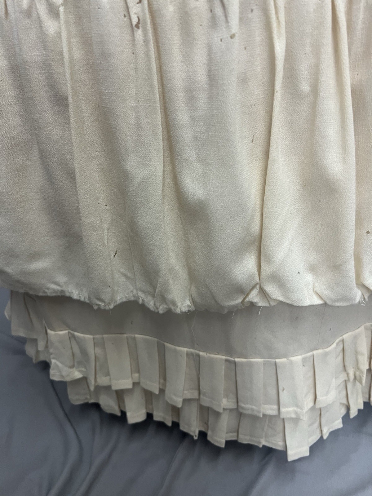 1870’s Two Pc Ivory Wool Bustle Gown