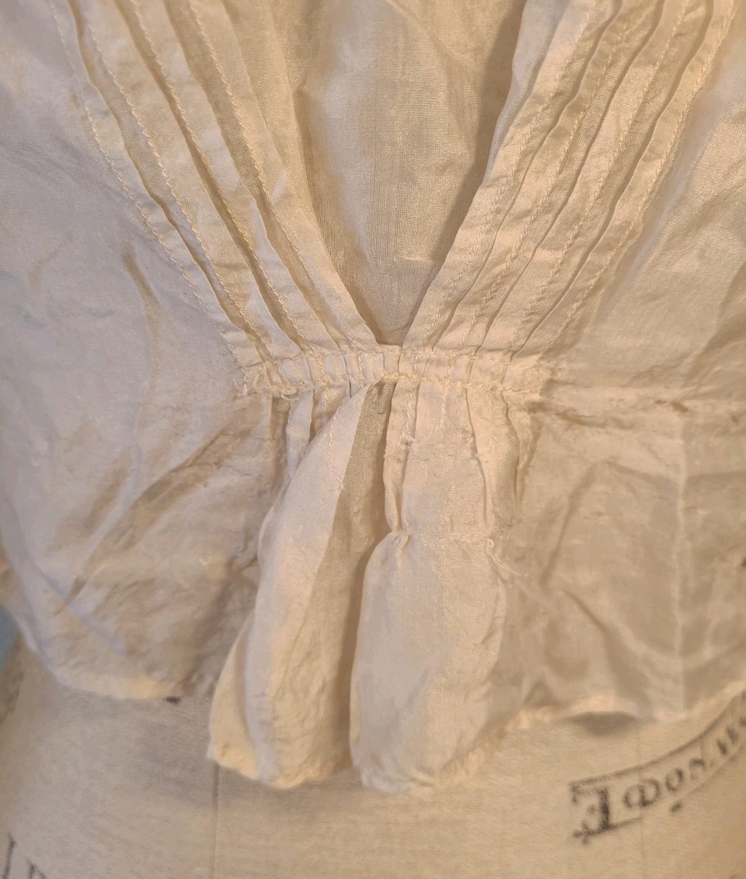Antique 1800s 1900s Silk Lace Blouse M/L Edwardian Victorian Gothic Pearl Button
