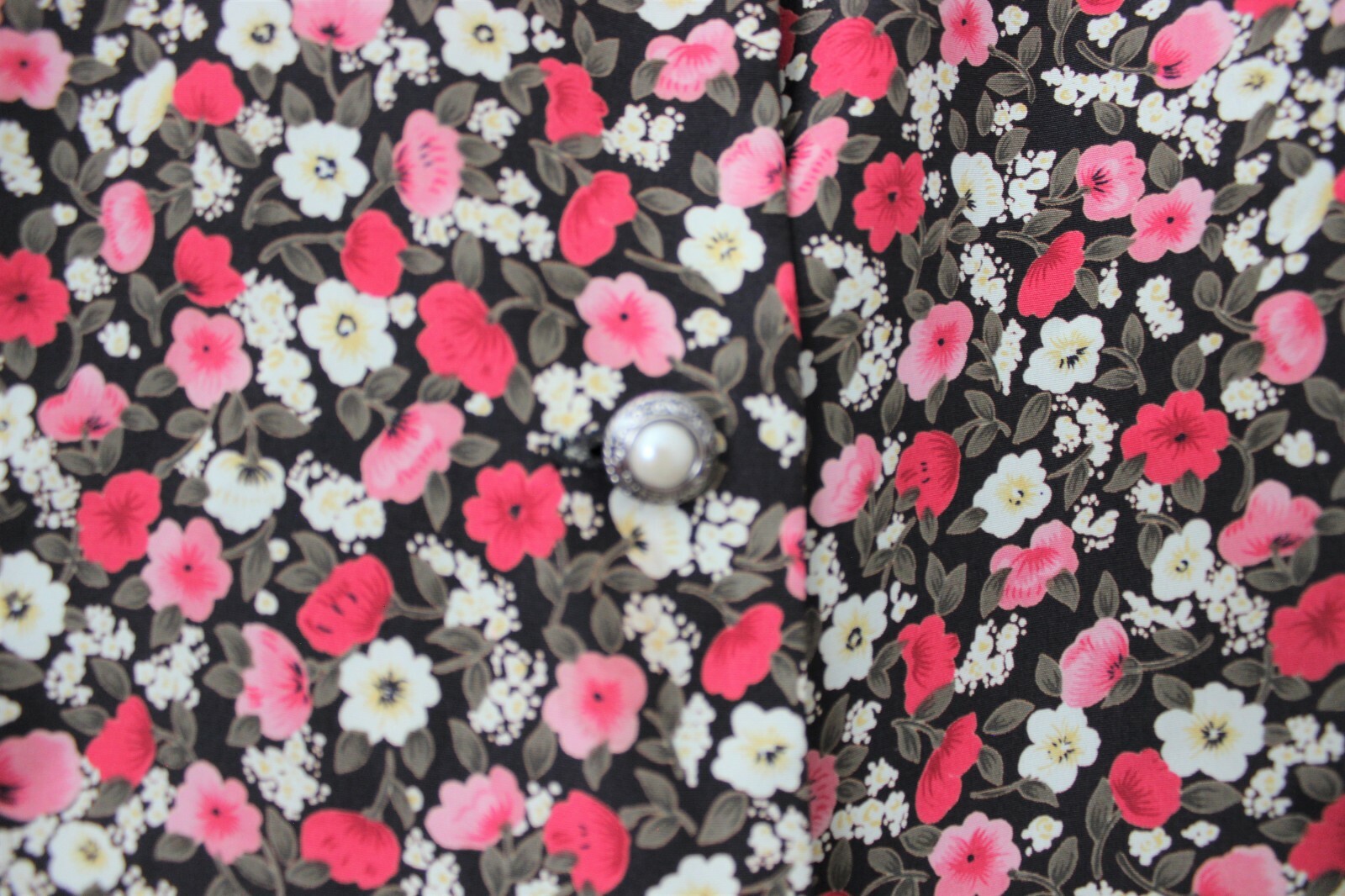 Leslie Fay Vintage 2 Piece Dress Skirt Petite Red Floral Size 14P Pre-Owned