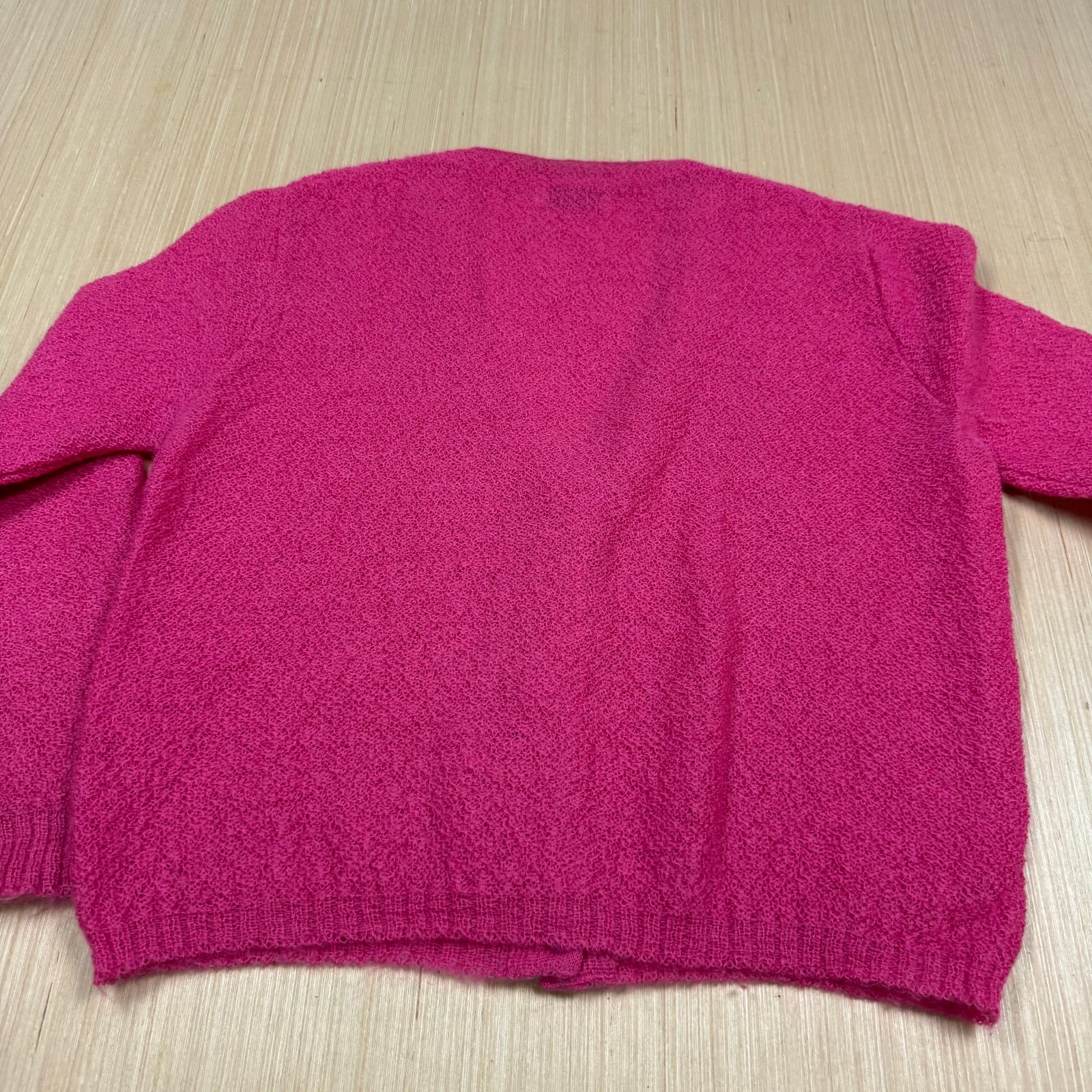 Vintage 60s Mohair Cardigan Sweater Hot Pink Medium Grunge Pin Up