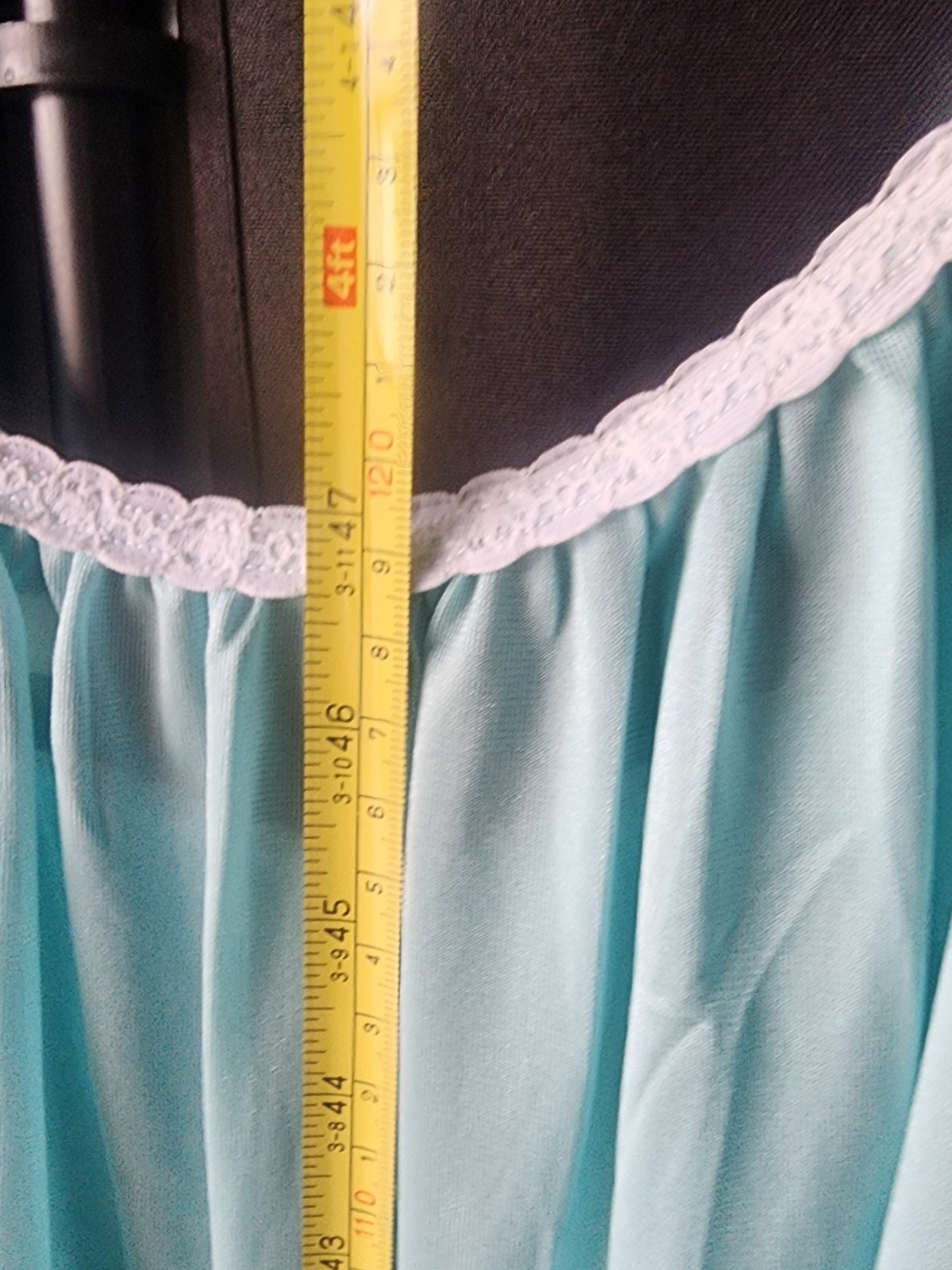 NWT Vintage Gilford Nightgown S Small Sea Foam Green Nylon Tie Back
