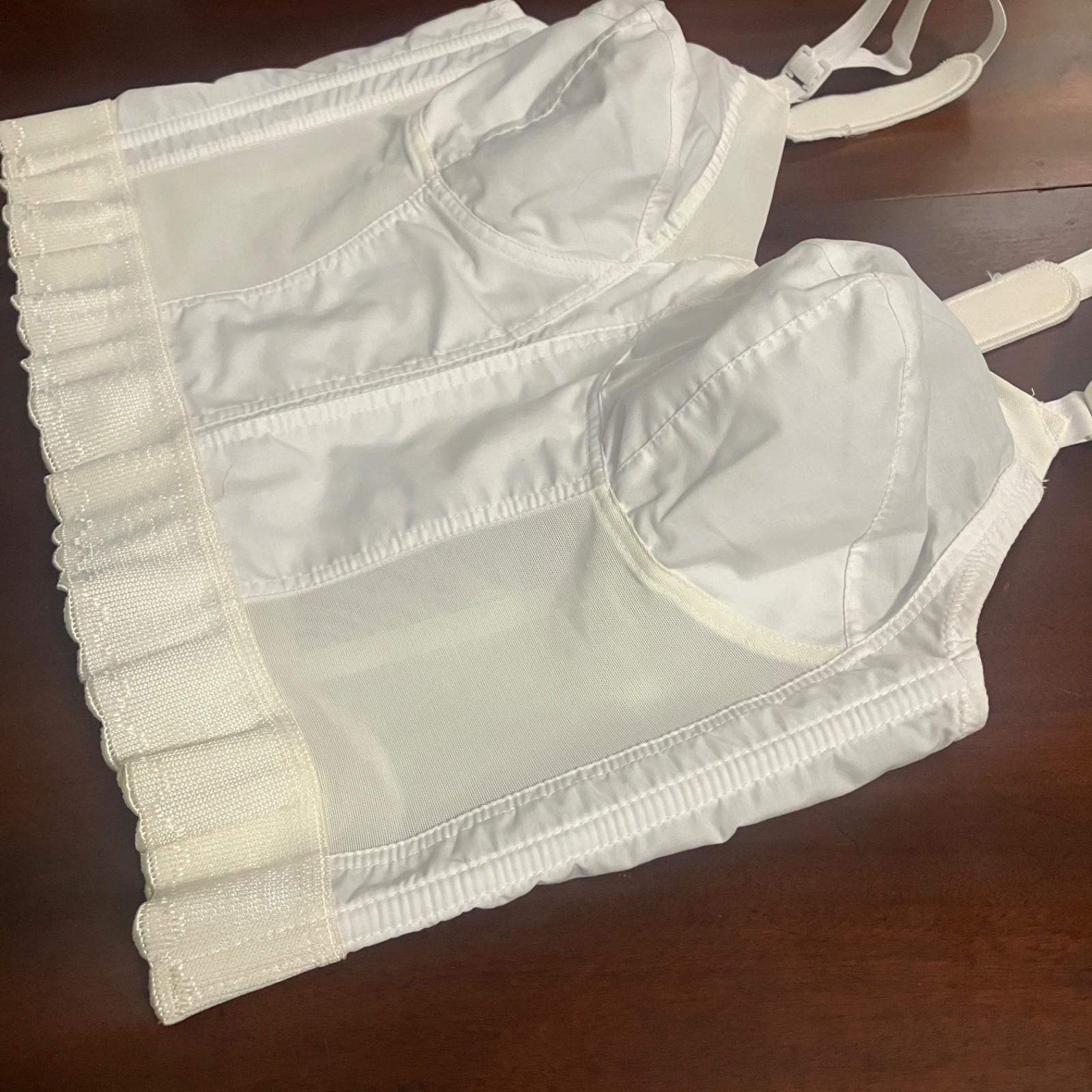 Vintage 1980s Exquisite Form 7532 White Longline Bra 40 B Unlined