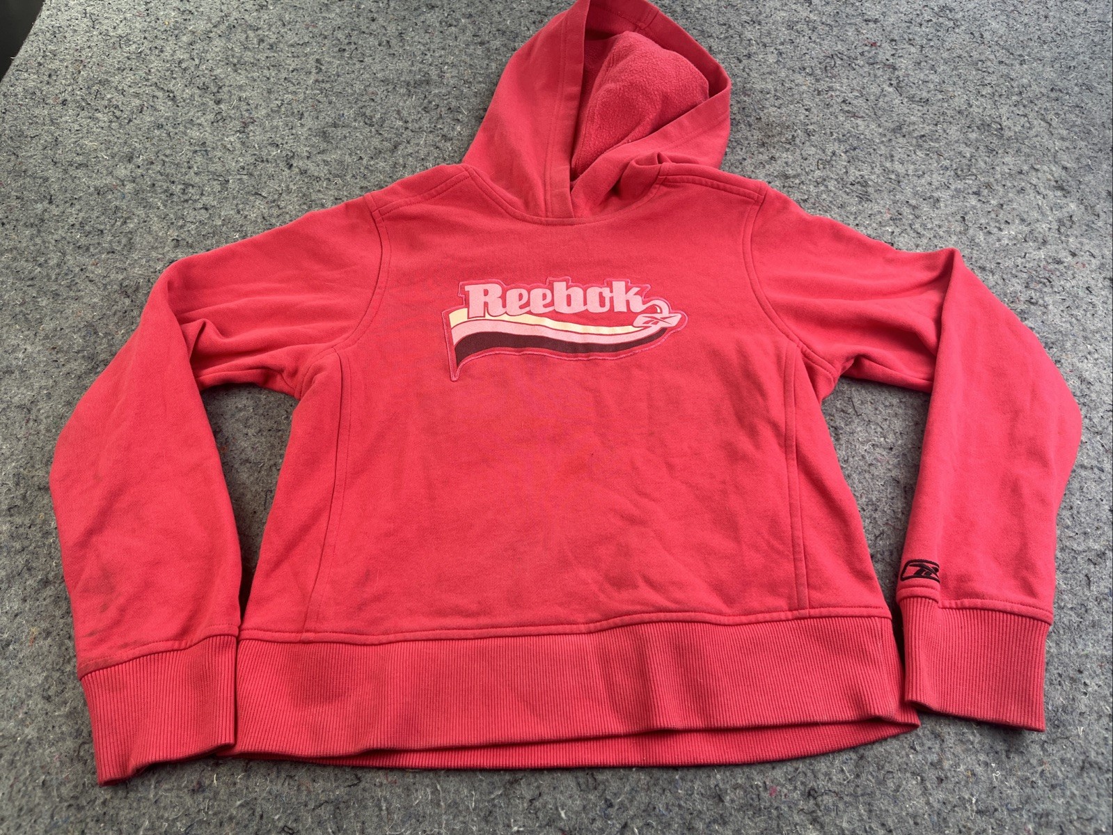 Vintage Reebok Women’s Hoodie Small Red/pink Y2K Logo Pullover Sweatshirt Taiwan