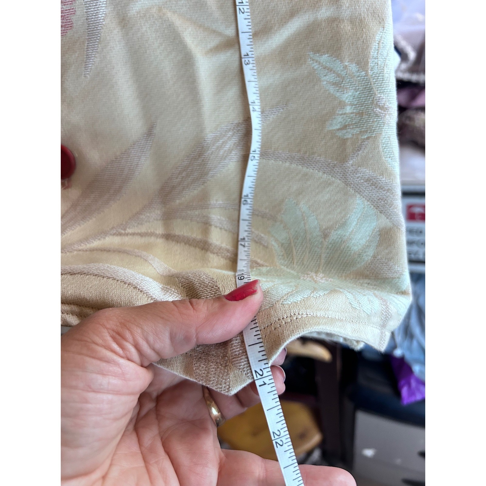 Vintage Jacquard Brocade Vest Womens Small Cream Floral Asymmetrical Handmade