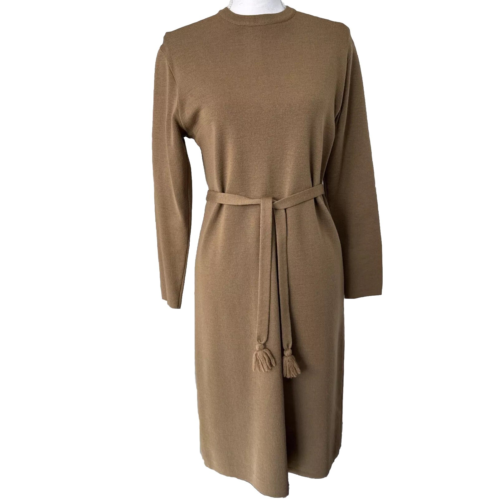 VTG Late 1950s early 1960s Wil-Co IMPORTS Wool Brown Dress S Victoria Klingor