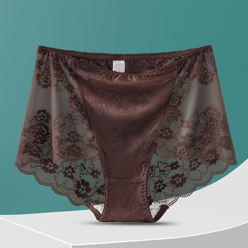 2 Pack Ladies Sexy High Waist Full Lace Brief Knickers Women Underwear L-4XL