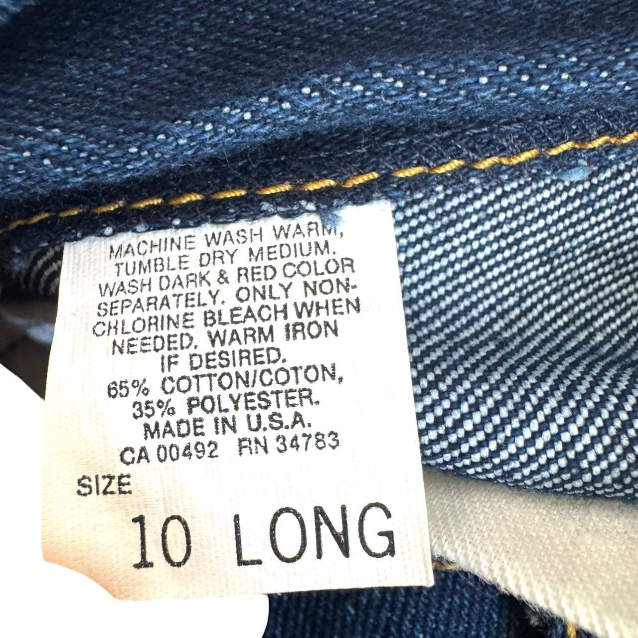 26″ Waist Vintage Deadstock Lee Rider Jeans Dark Wash Long Inseam Union Made USA