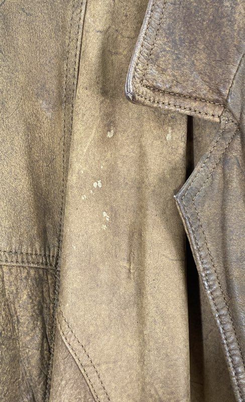 Winlit Women’s Vintage 90s Brown Leather Long Trench Coat Sz S