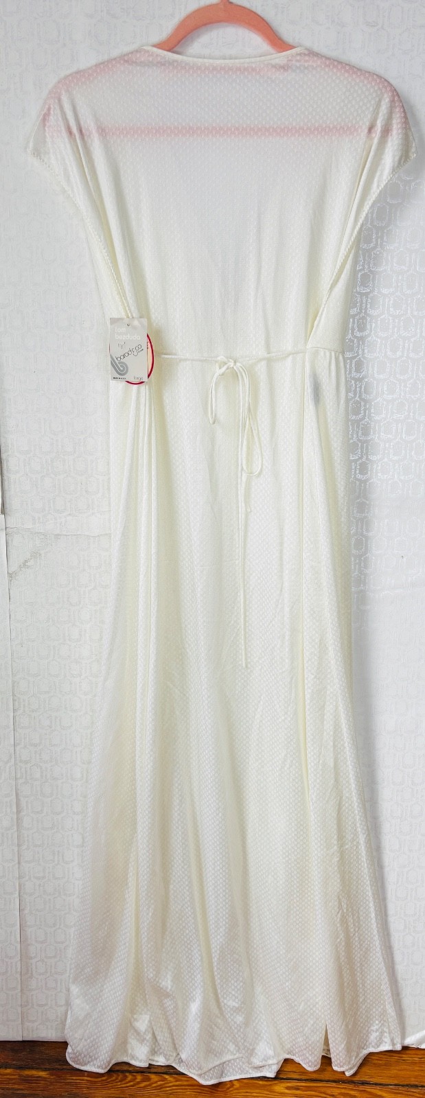 VTG 70’S NEW TOM BEZDUDA BARAD&CO WHITE&PINK PURPLE STRIPED NIGHTGOWN NEGLIGEE*M