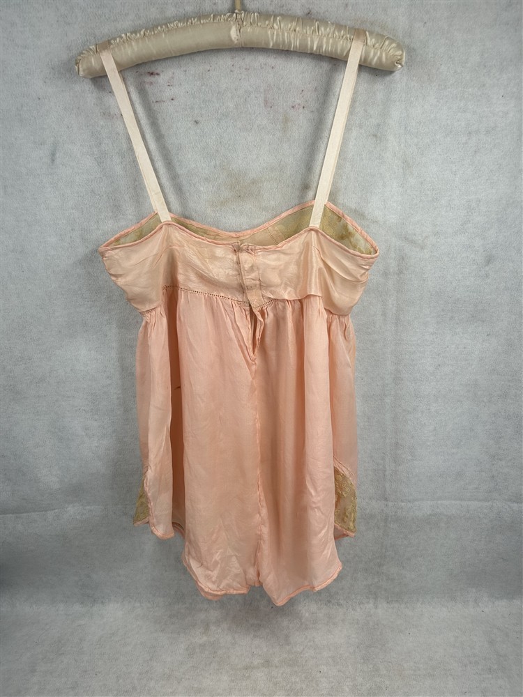 antique lingerie step in silk lace bust 30 pink white original 1920