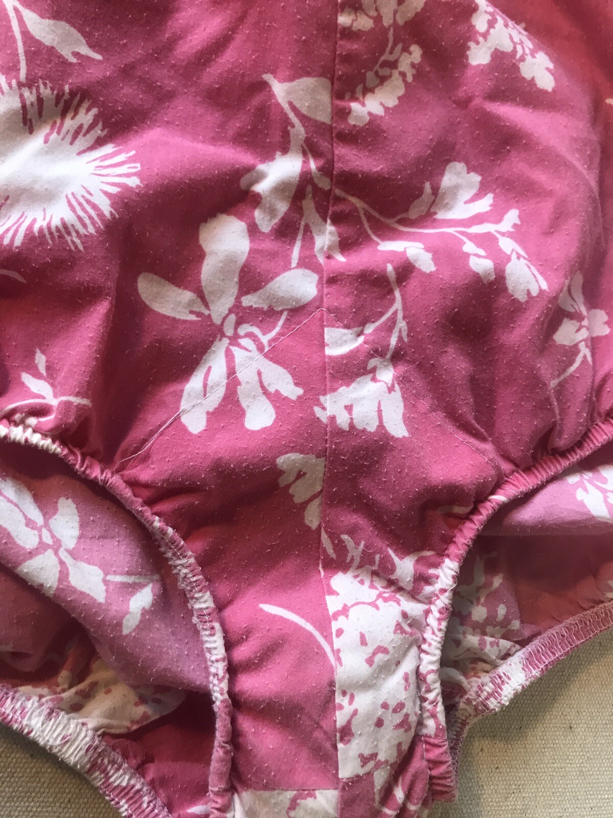 VTG Sea Wave Sears Swimsuit Pink Hawaiian 2 Piece 60s 70s Sz 14 Retro V4950