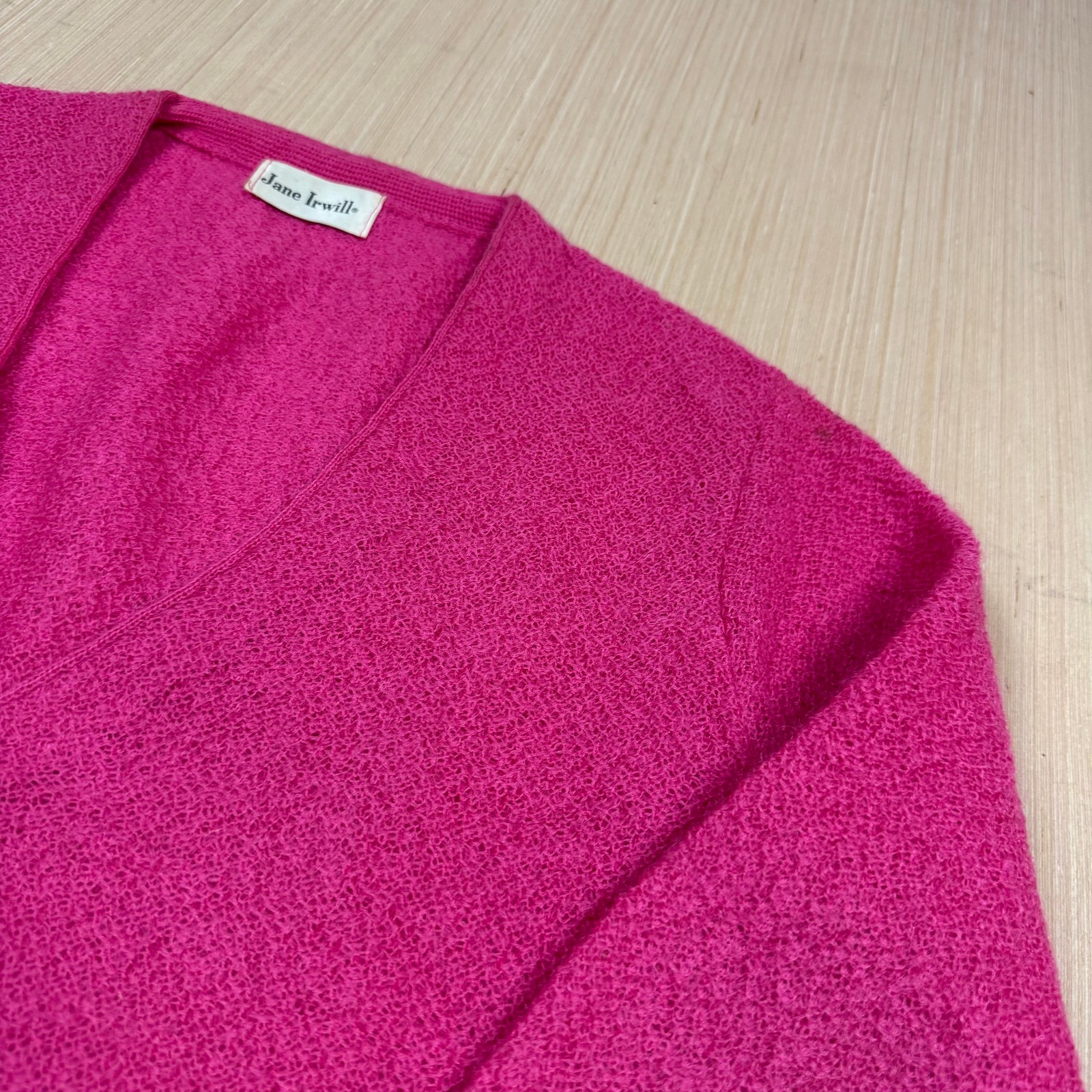 Vintage 60s Mohair Cardigan Sweater Hot Pink Medium Grunge Pin Up