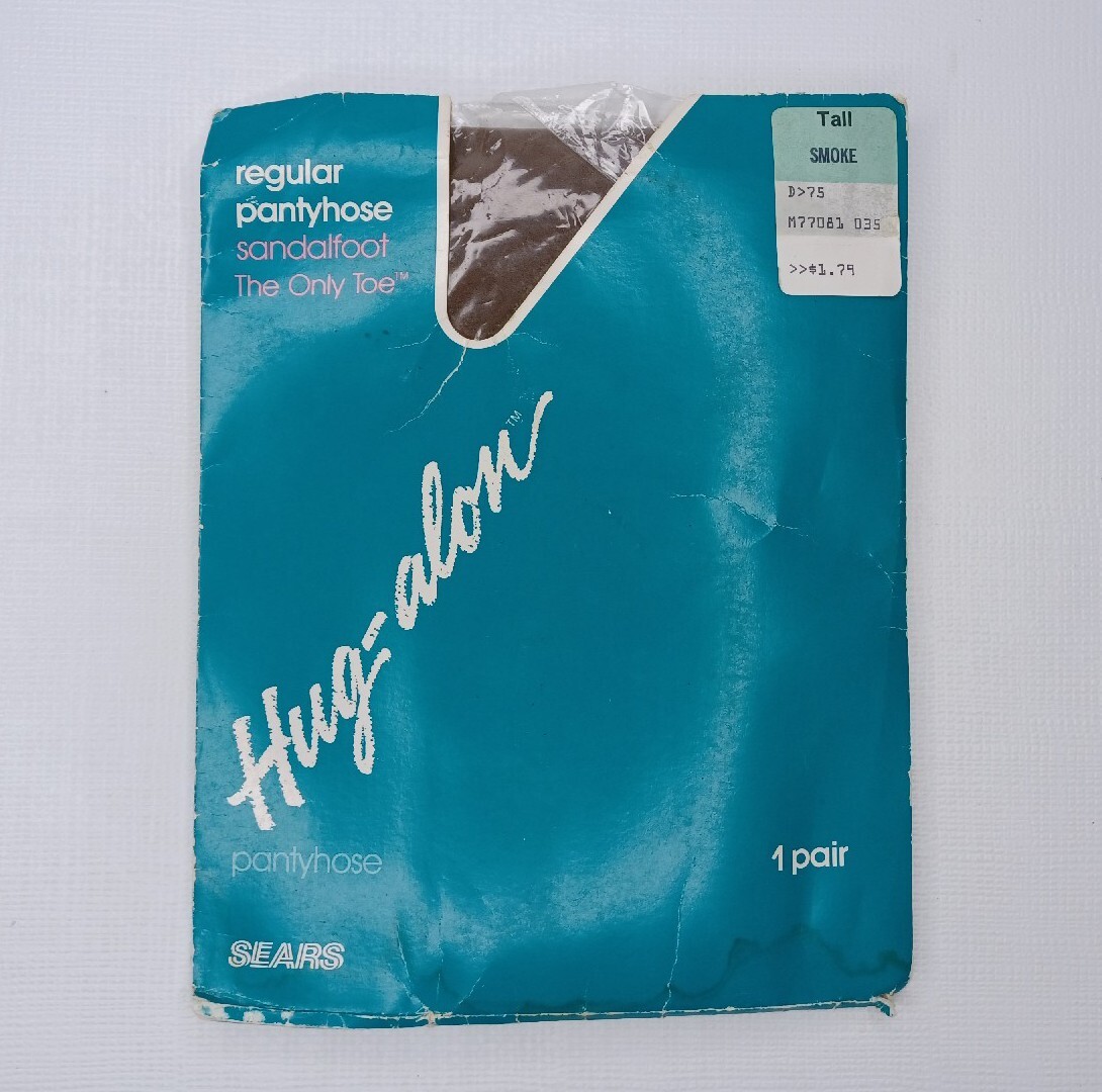 Sears Hug Alon Pantyhose Sandalfoot Tall Smoke New Vintage