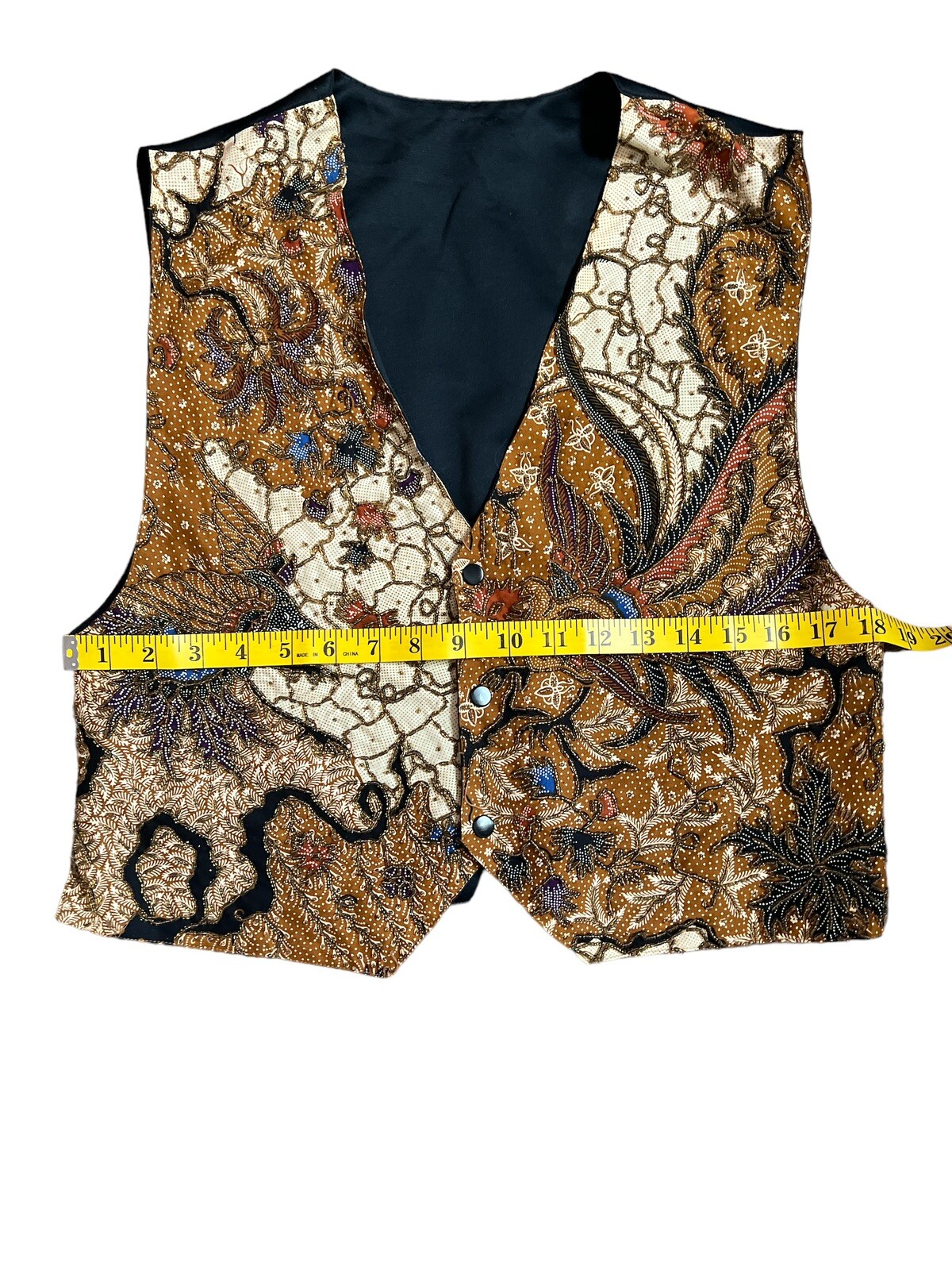Vintage Ann Tijan For Kenar Abstract Beaded Vest Size Medium Gustav Klimt Style