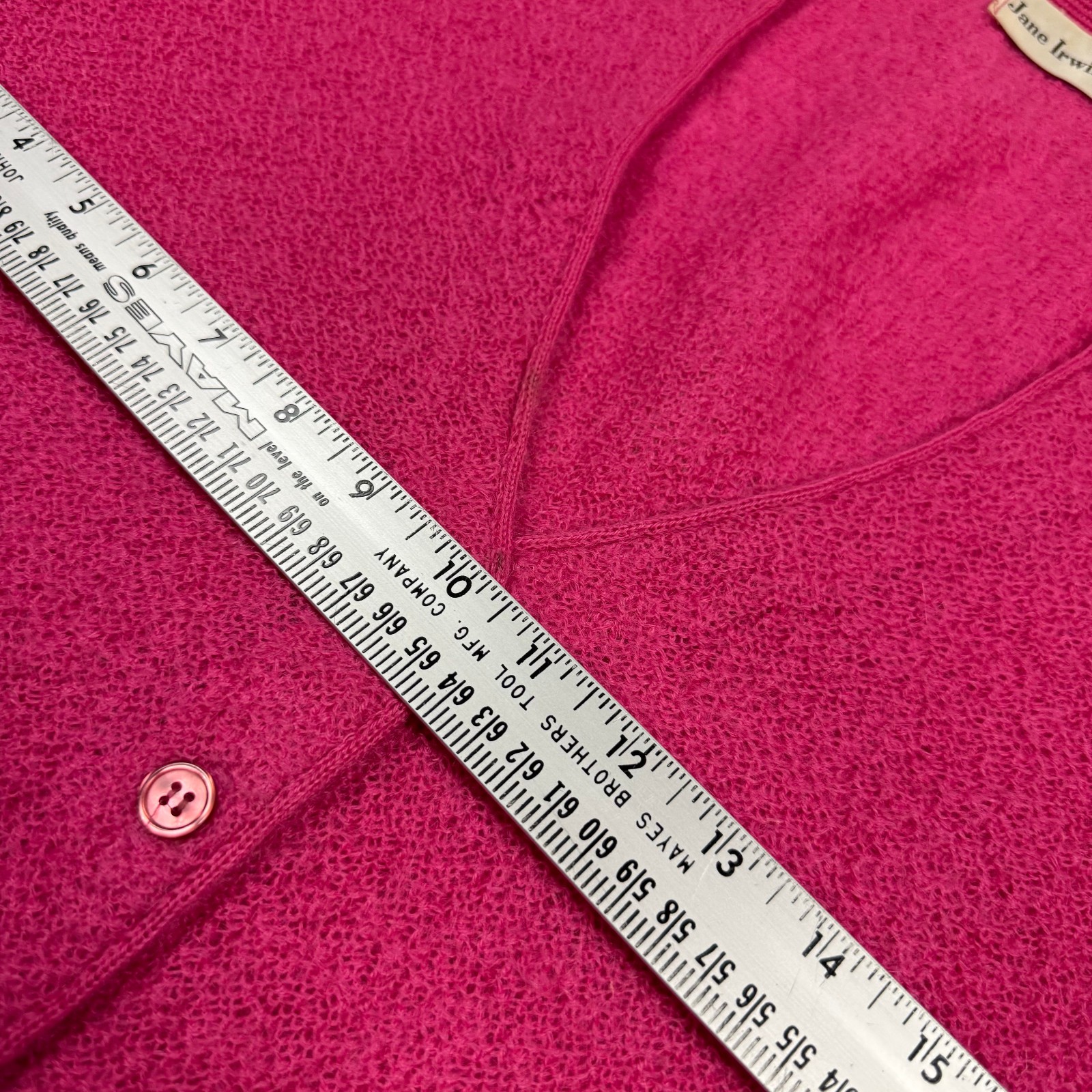 Vintage 60s Mohair Cardigan Sweater Hot Pink Medium Grunge Pin Up