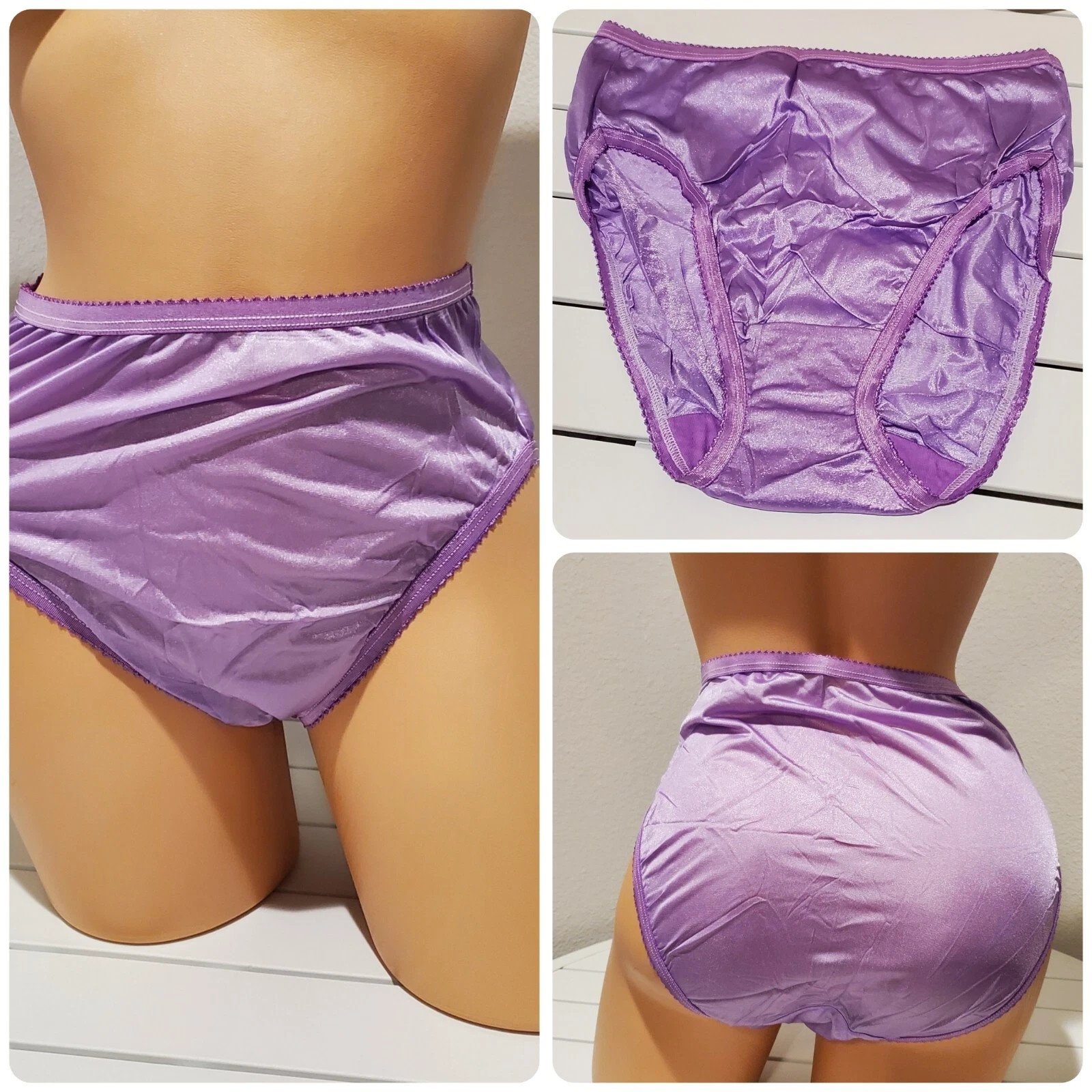 Shadowline 17842 Women’s Hi Cut Panty Nylon Brief Full Coverage Rare Colors