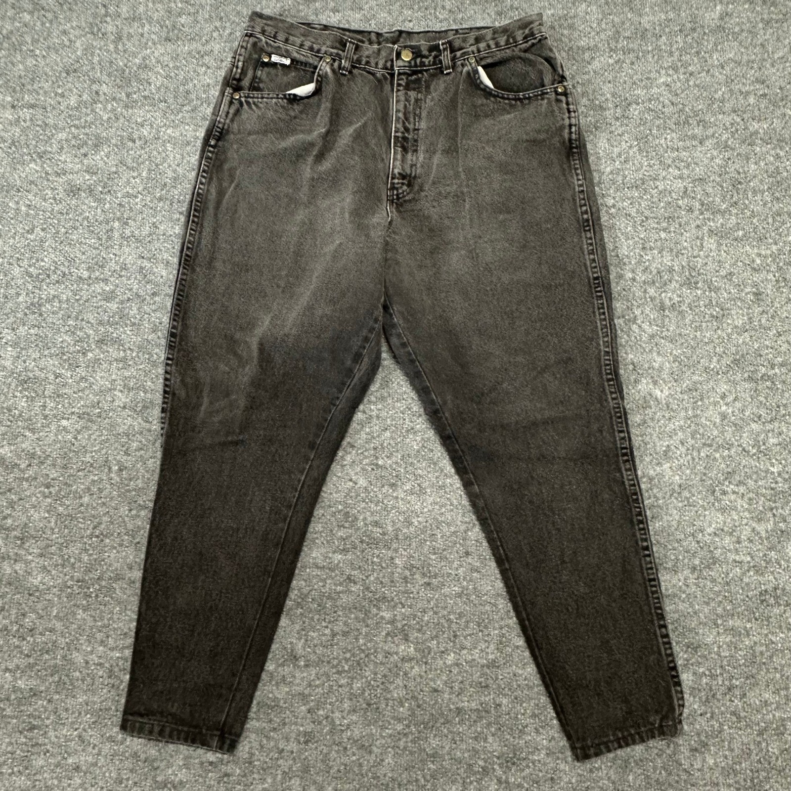 Chic Jeans Womens Size 20W Black Vintage High Waisted Tapered Leg Denim USA Made