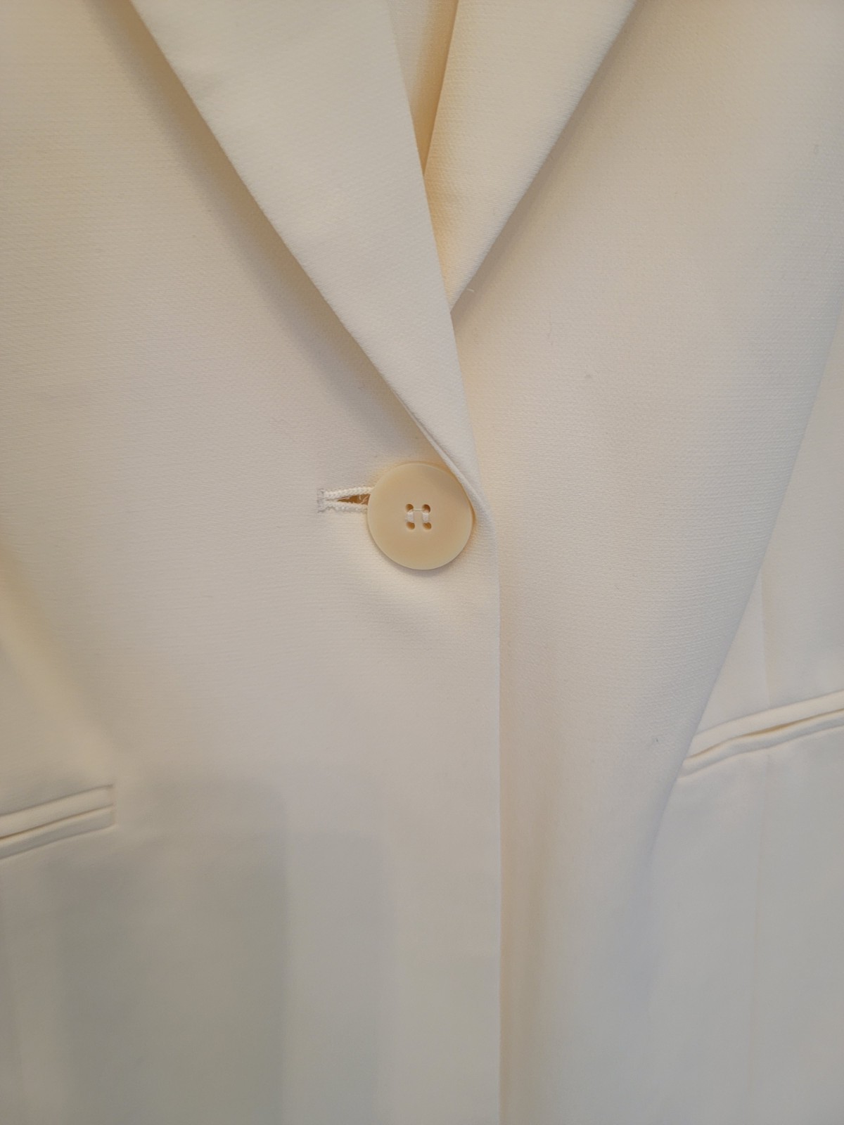 Vintage Ivory Woman’s Blazer Kate Hill One Button W/Pockets, Lined 14W Cream