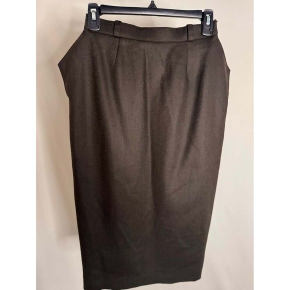 Waldman Skirt de Luxe Vintage Brown Virgin Wool Pencil Skirt Made in England
