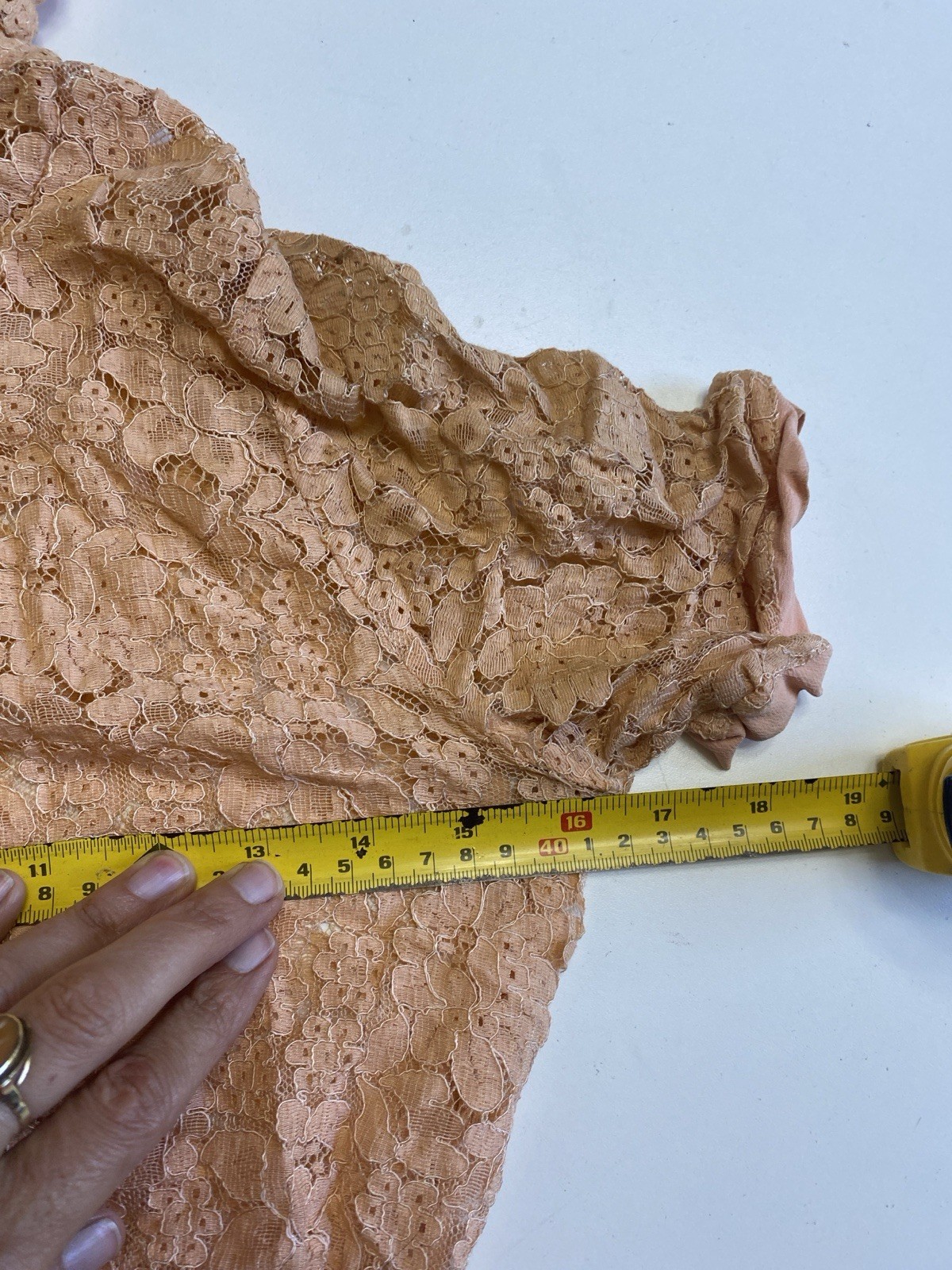 Vintage 20s 30s Lace XS Blouse Peach Handmade Antique